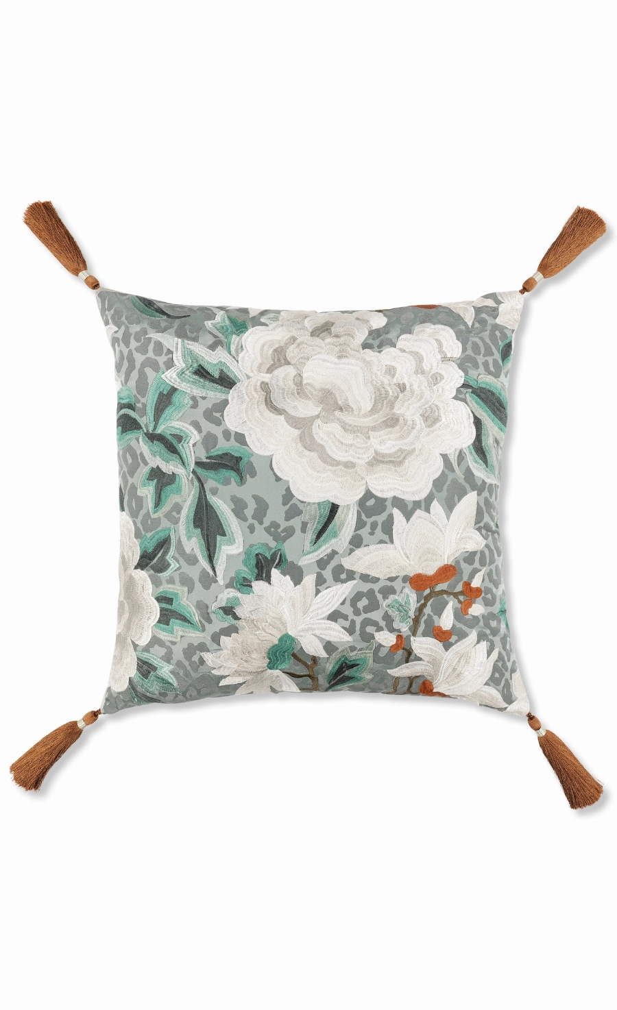Lavinia Embroidery Cushion - Blue Haze