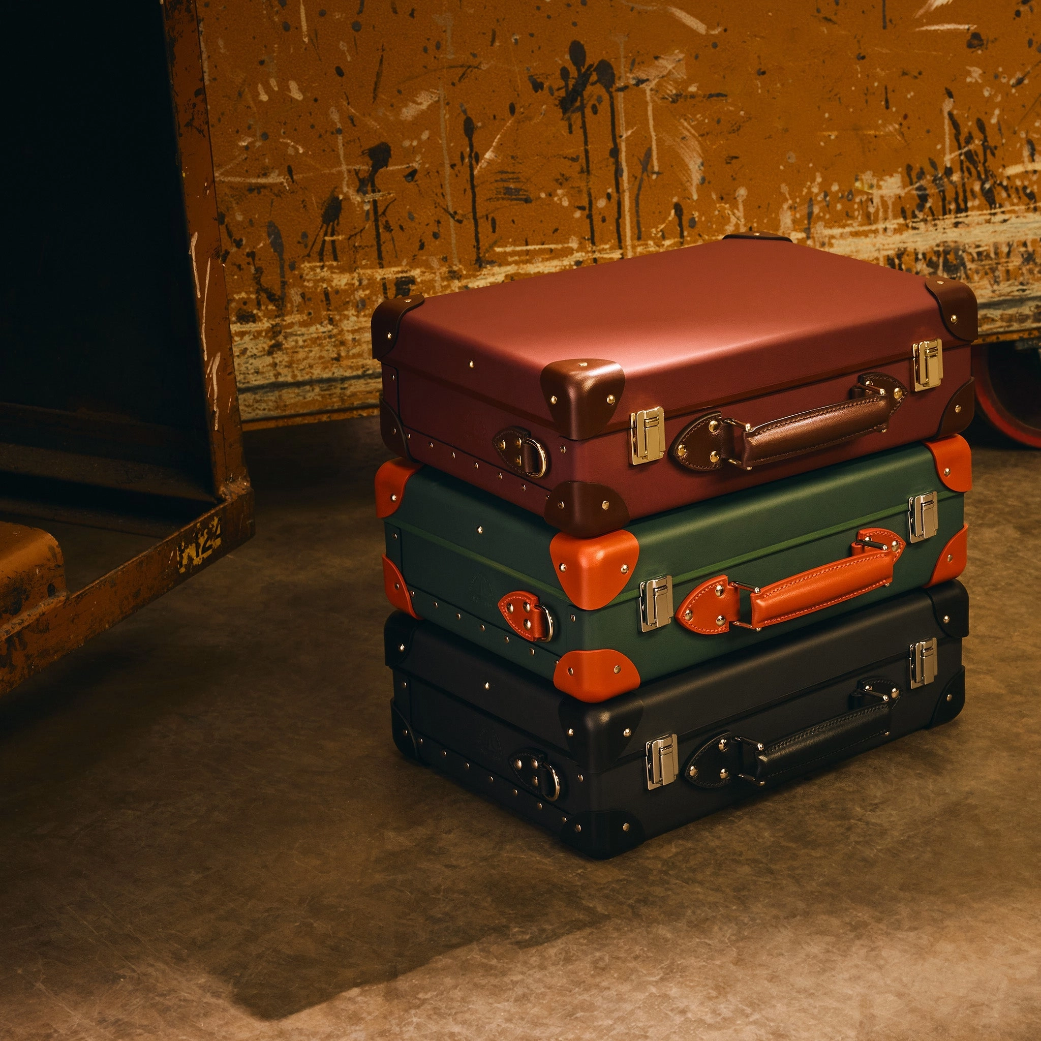 Leather Crafted · Small Attaché | Sherry Red/Brown/Gold