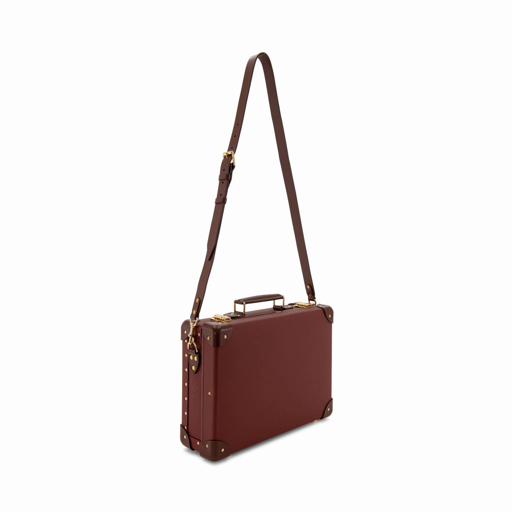 Leather Crafted · Small Attaché | Sherry Red/Brown/Gold