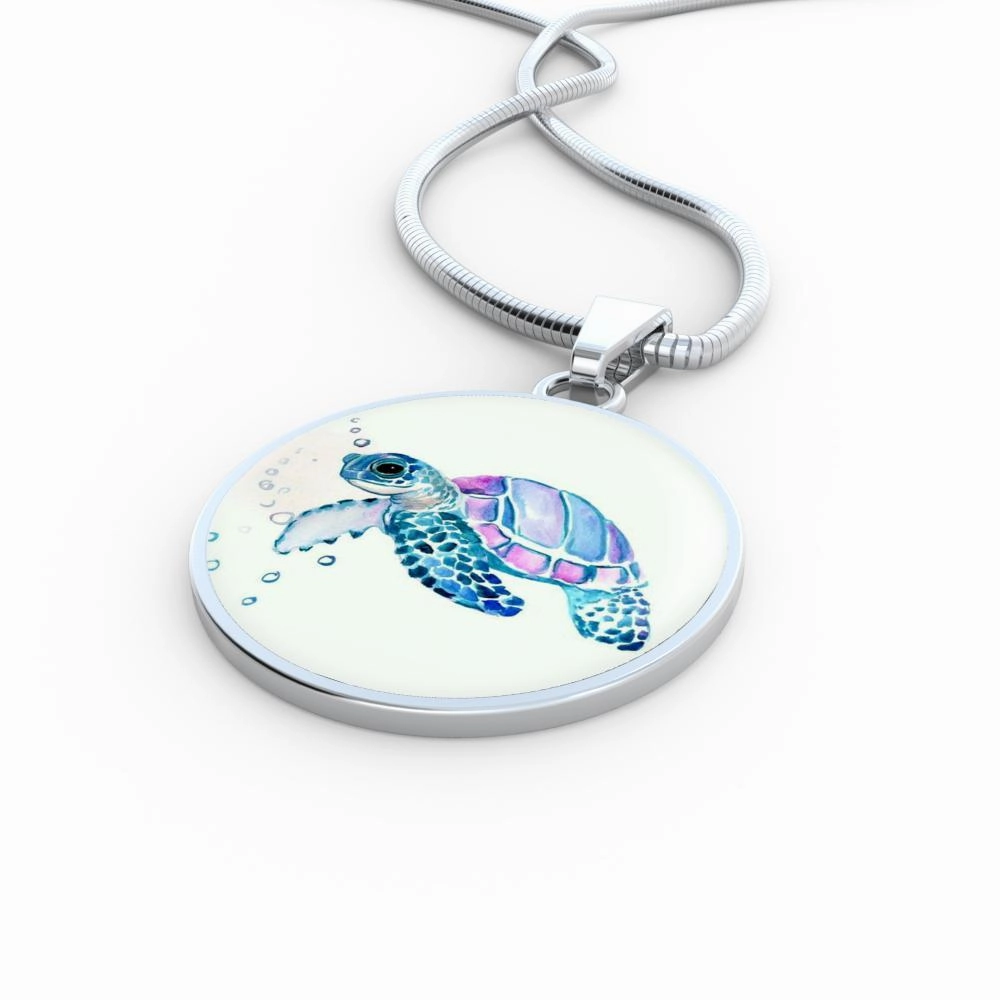 Little Purple Sea Turtle Necklace