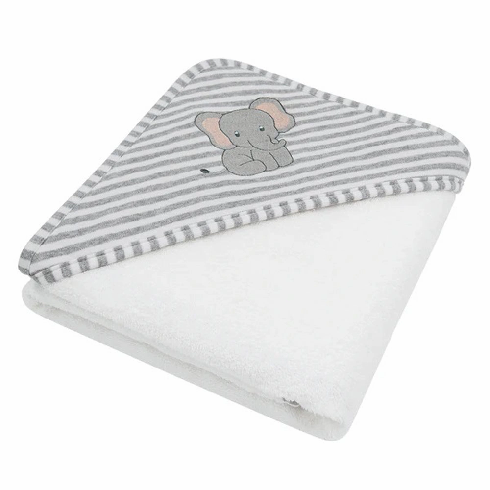 Living Textiles Hooded Towel Watercolour Elephant