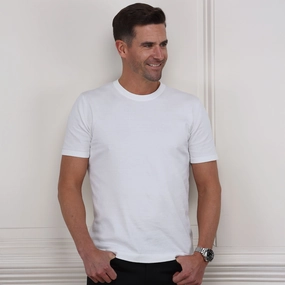 Lucca Luxury Touch Cotton and Silk T-Shirt White
