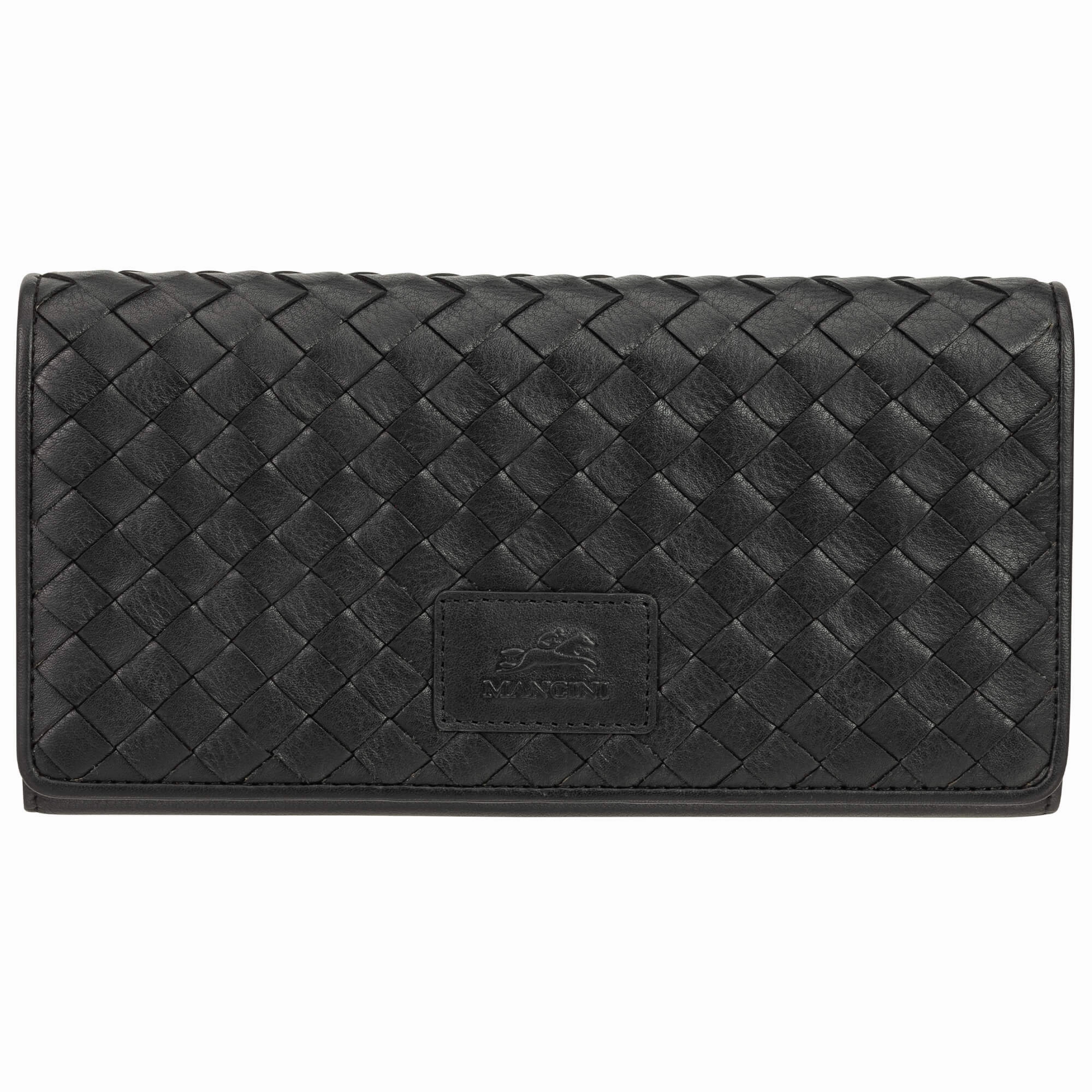 Mancini Basket Weave RFID Secure Trifold Wallet