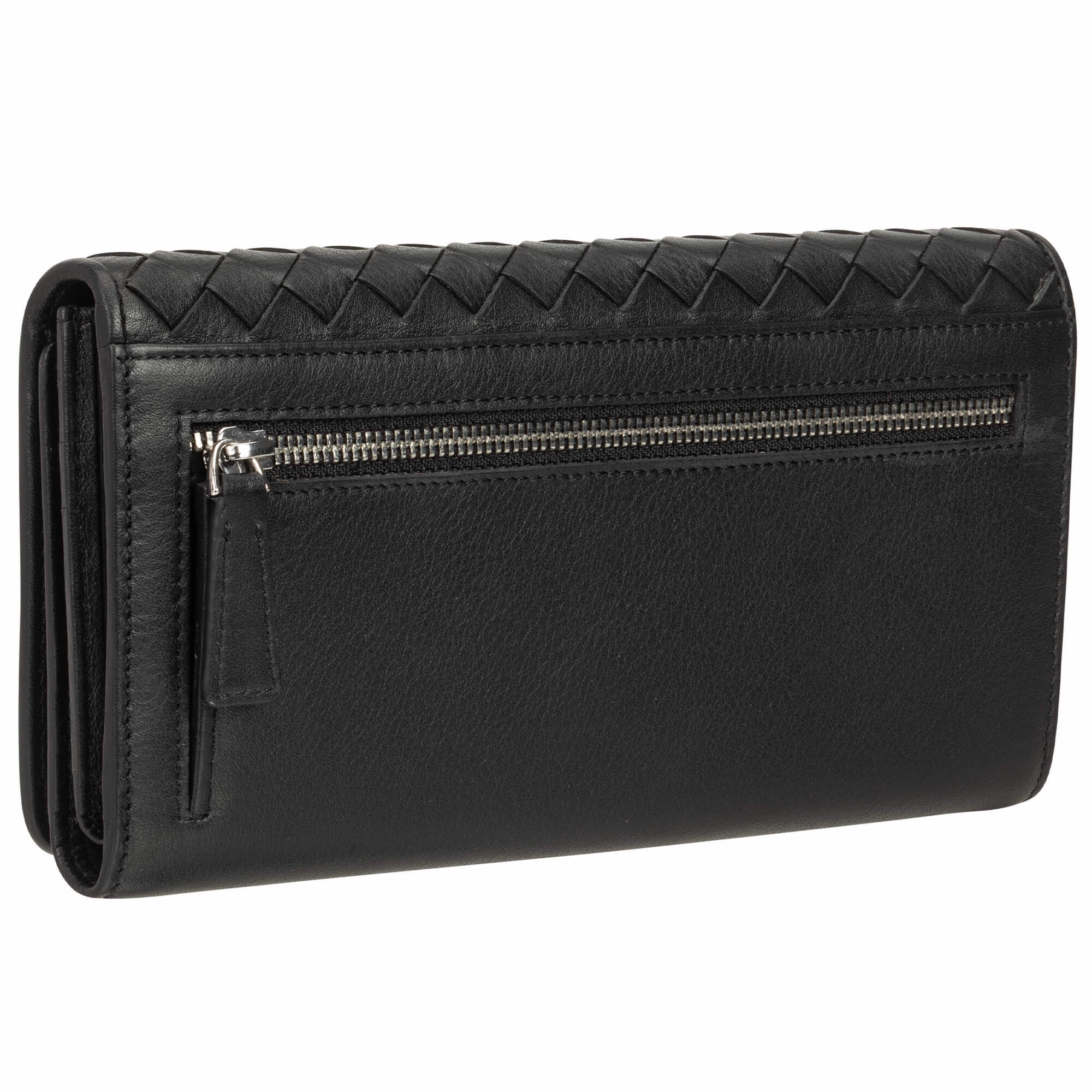 Mancini Basket Weave RFID Secure Trifold Wallet
