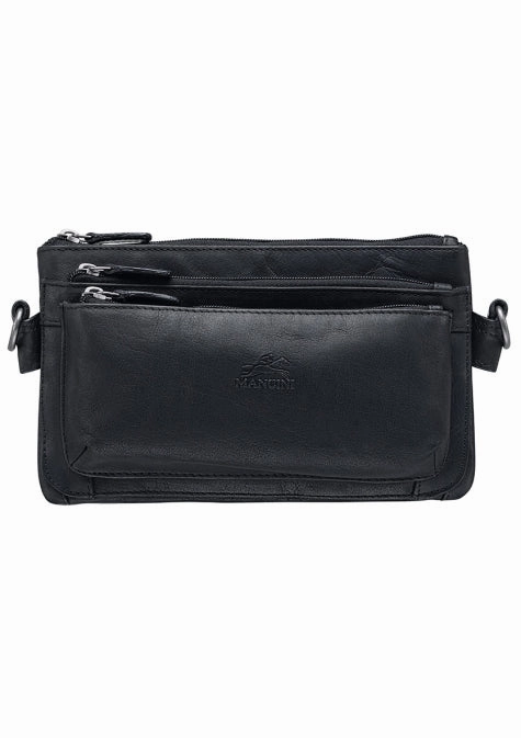 Mancini Buffalo Multi-Function Leather Waist Bag