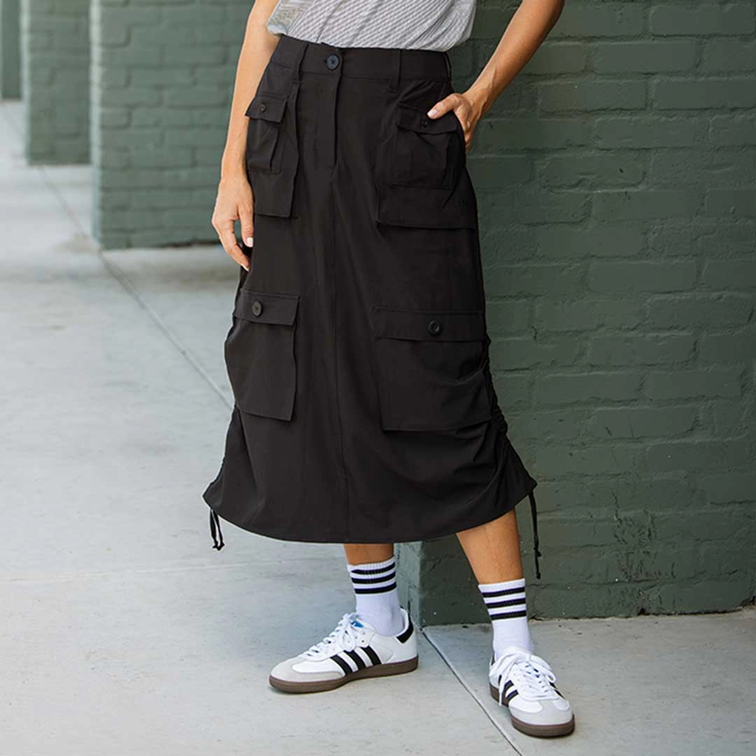 Maxi Cargo Skirt, Black