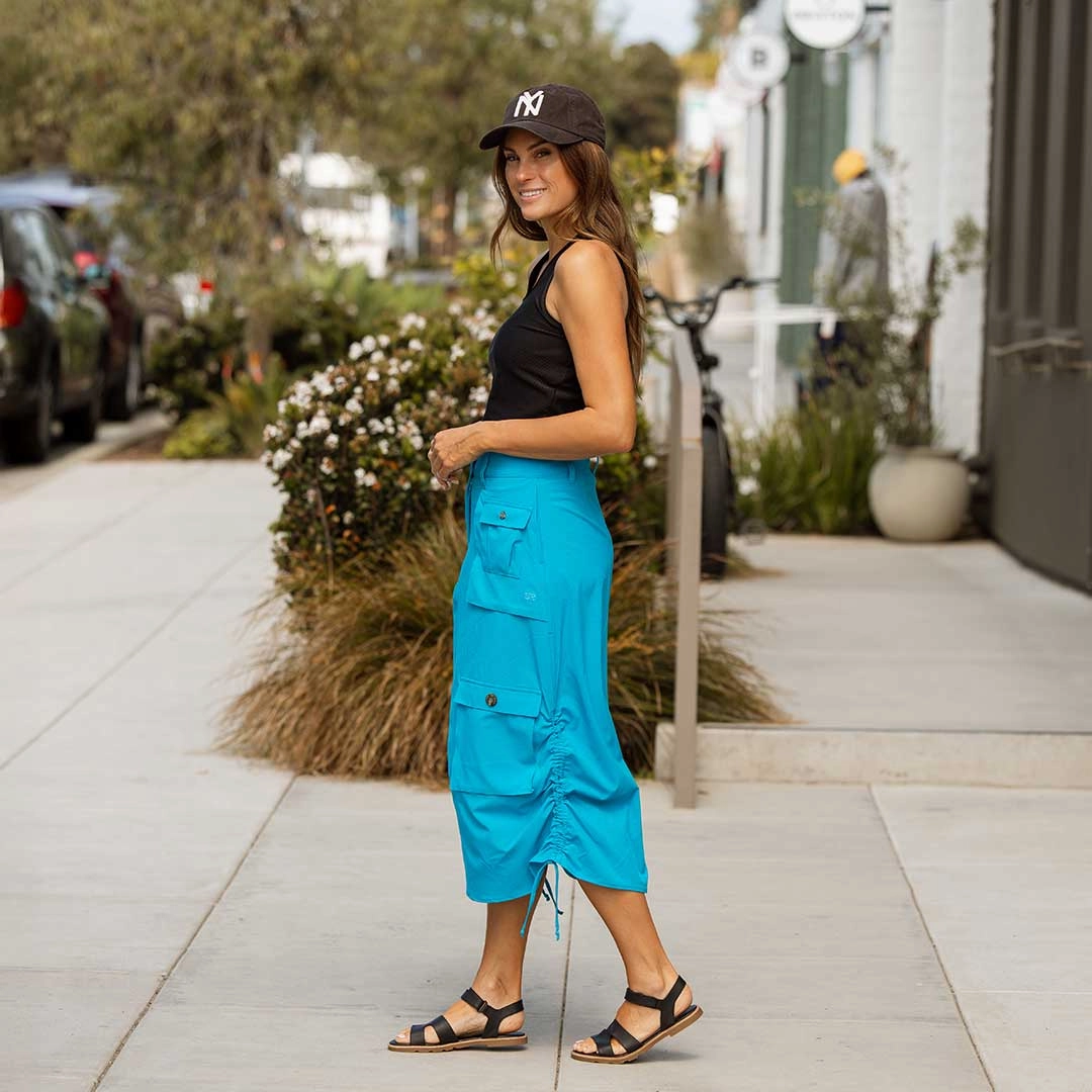 Maxi Cargo Skirt, Cobalt