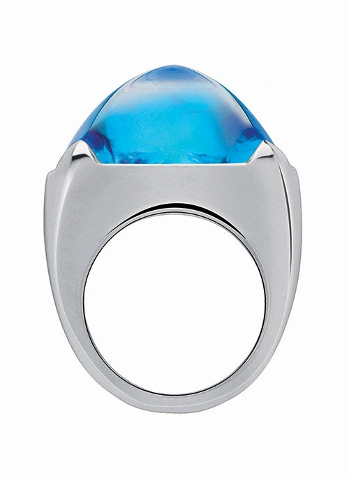 MEDICIS Large Crystal Ring Blue