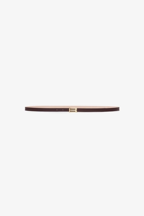 Micro Frame Belt In Burgundy Leather