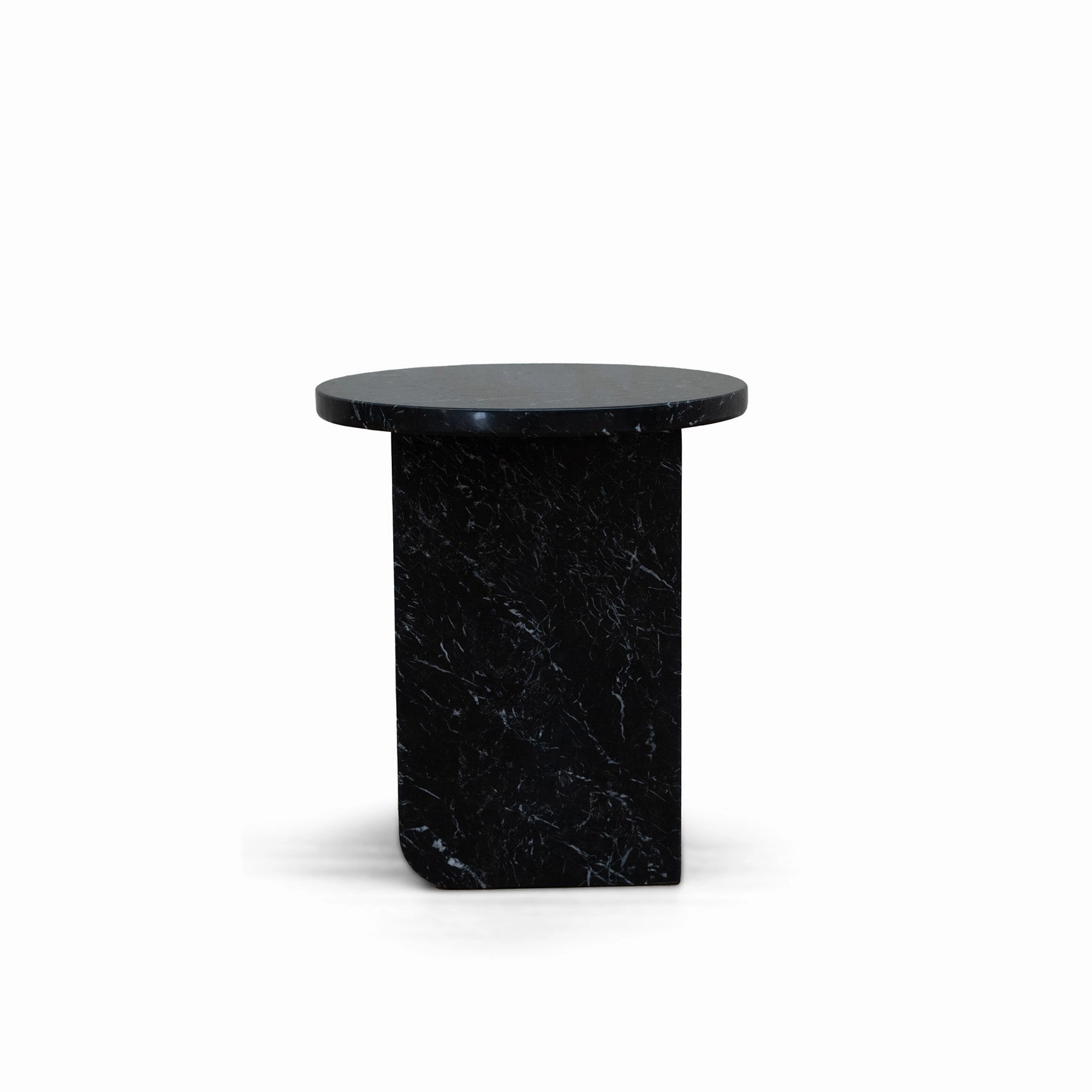 Mimic Side Table - Black Marble