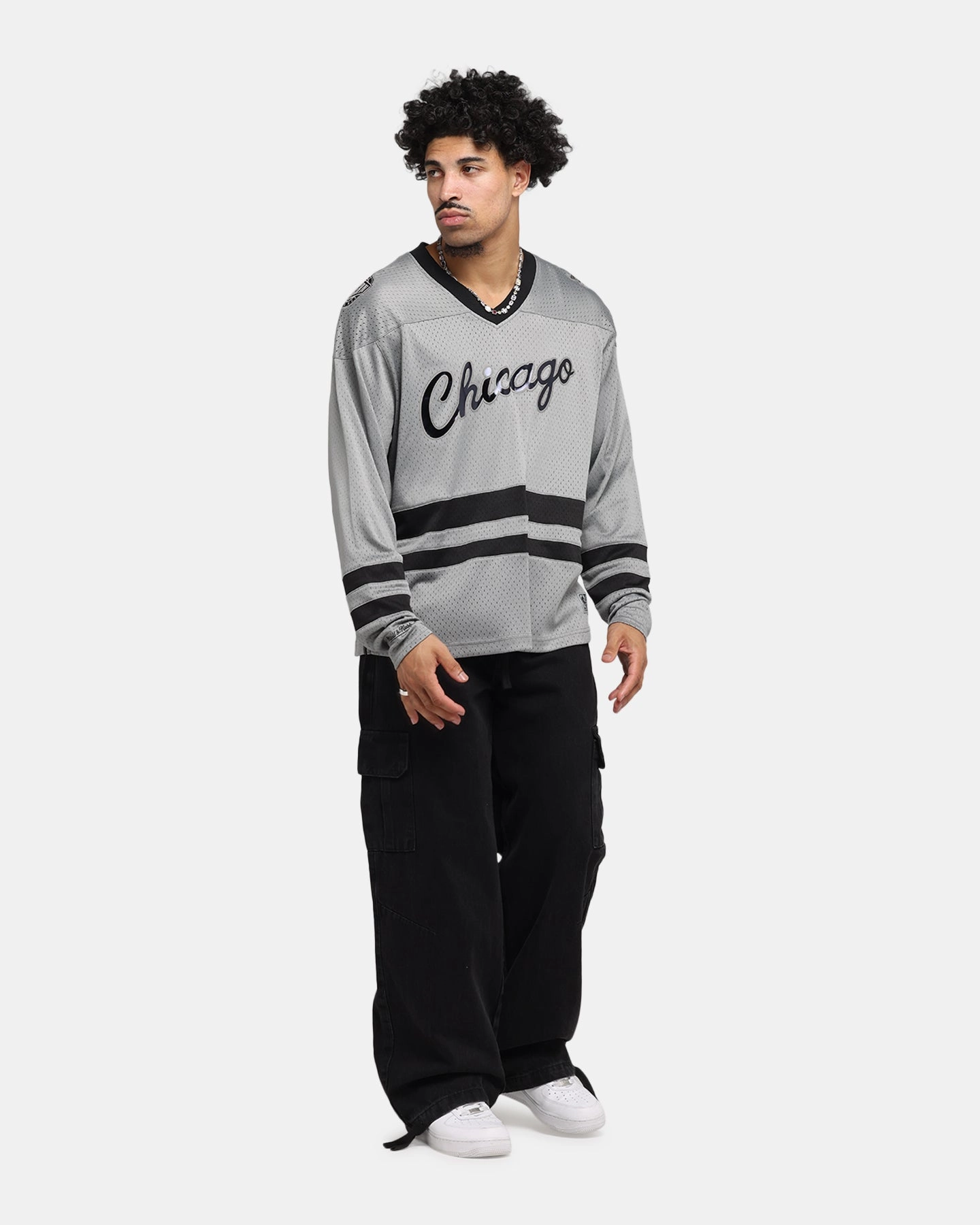 Mitchell & Ness Chicago Bulls Chrome Jersey Gunmetal Grey