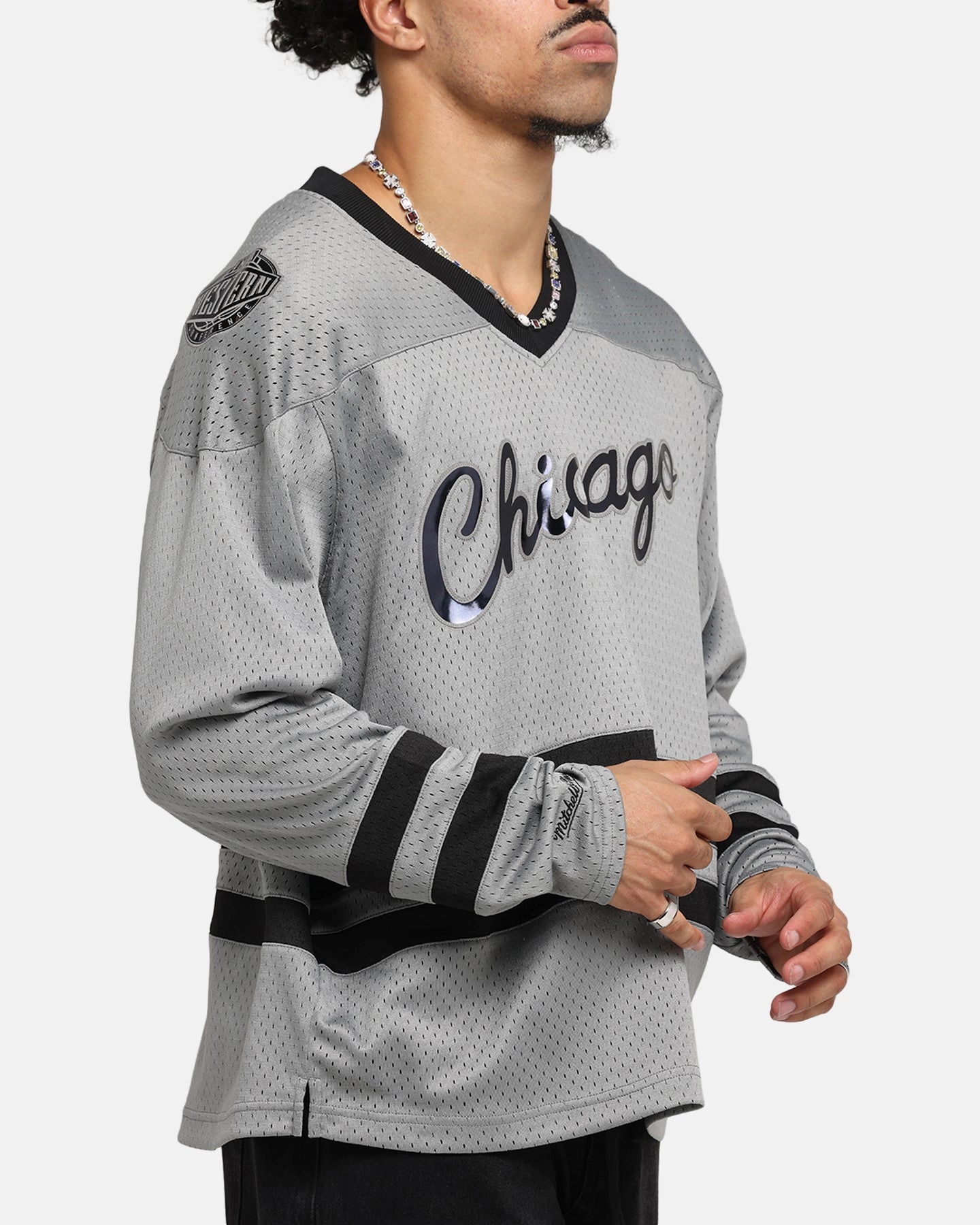 Mitchell & Ness Chicago Bulls Chrome Jersey Gunmetal Grey