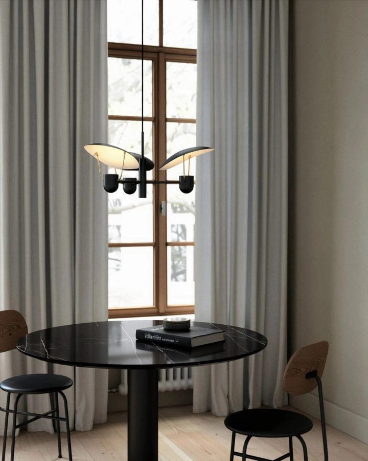 Modern Black Indirect 3 Head Pendant Light