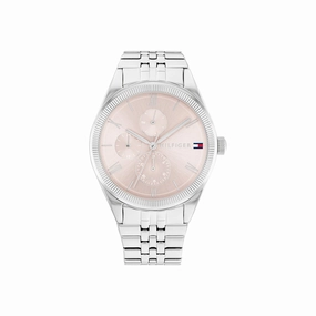 Monica Stainless Steel Case & Bracelet With Blush Dial Watch - Silver