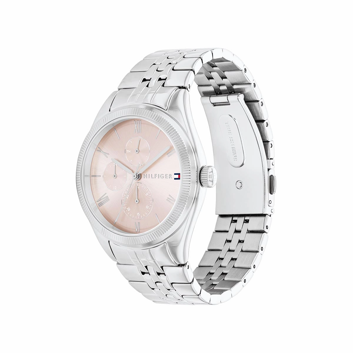 Monica Stainless Steel Case & Bracelet With Blush Dial Watch - Silver