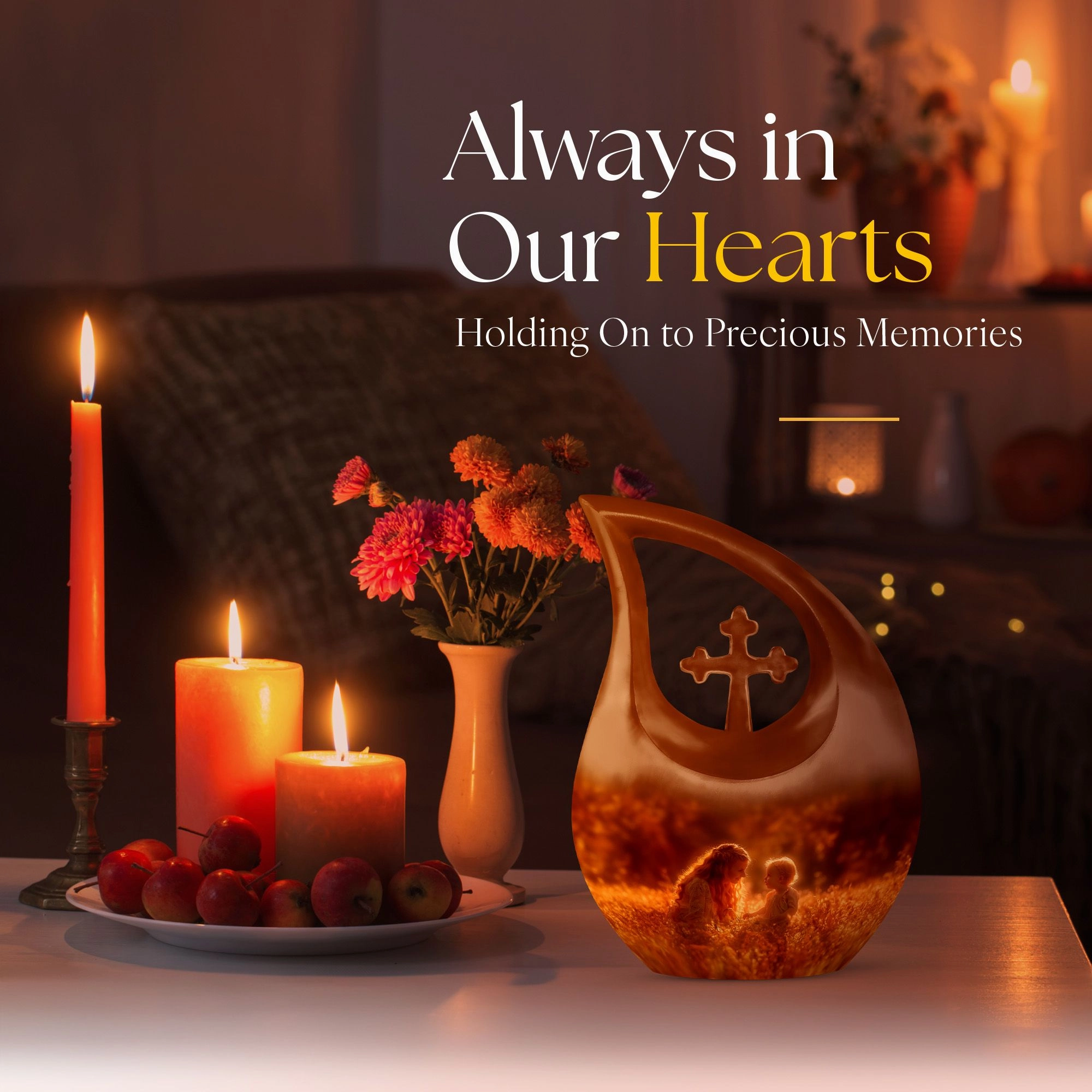 Mother' Memorial Urn & Exclusive Keepsake Mom Urn