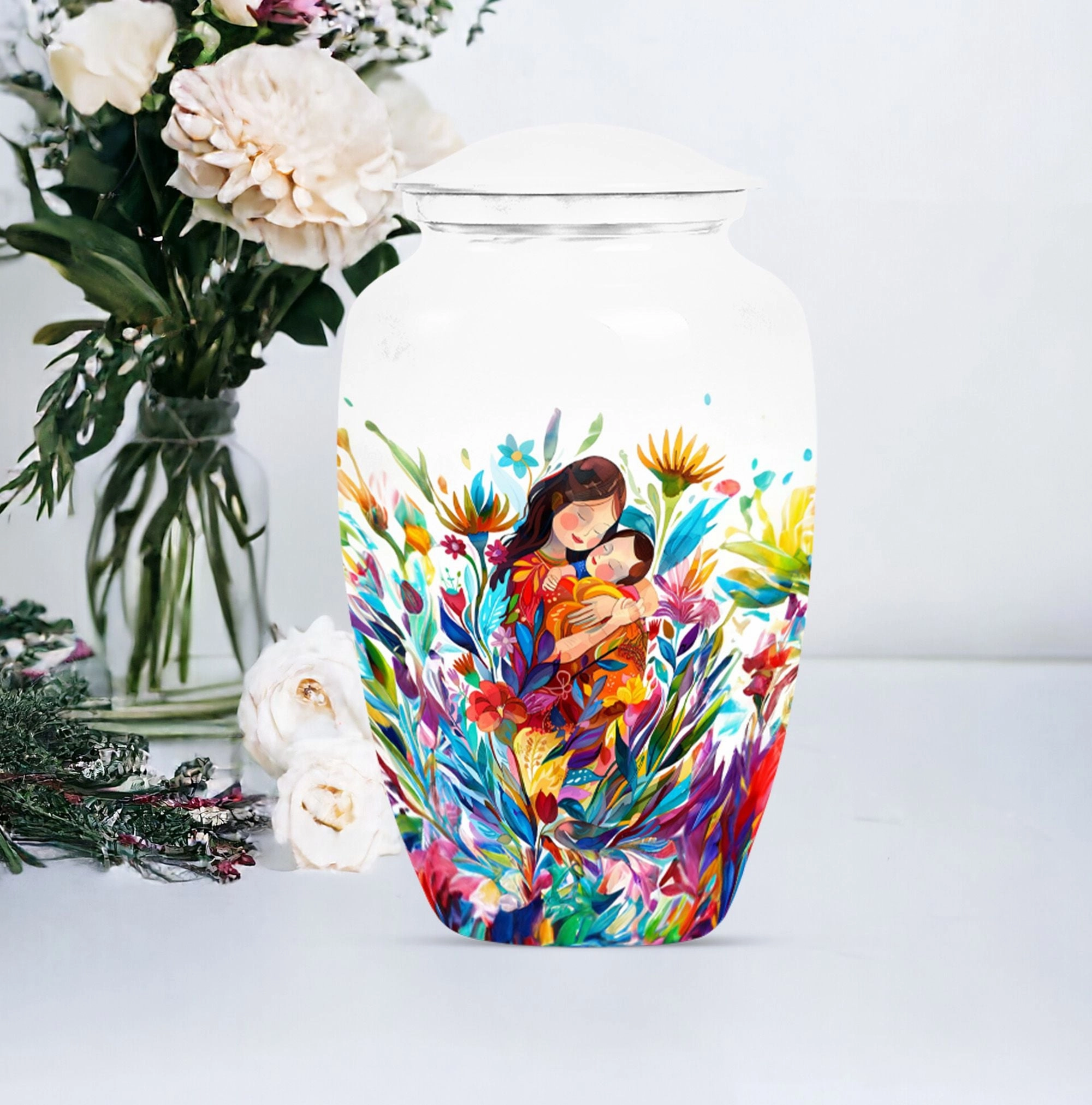Mother Love Embrace: A Timeless Memorial Unique Urn Mom