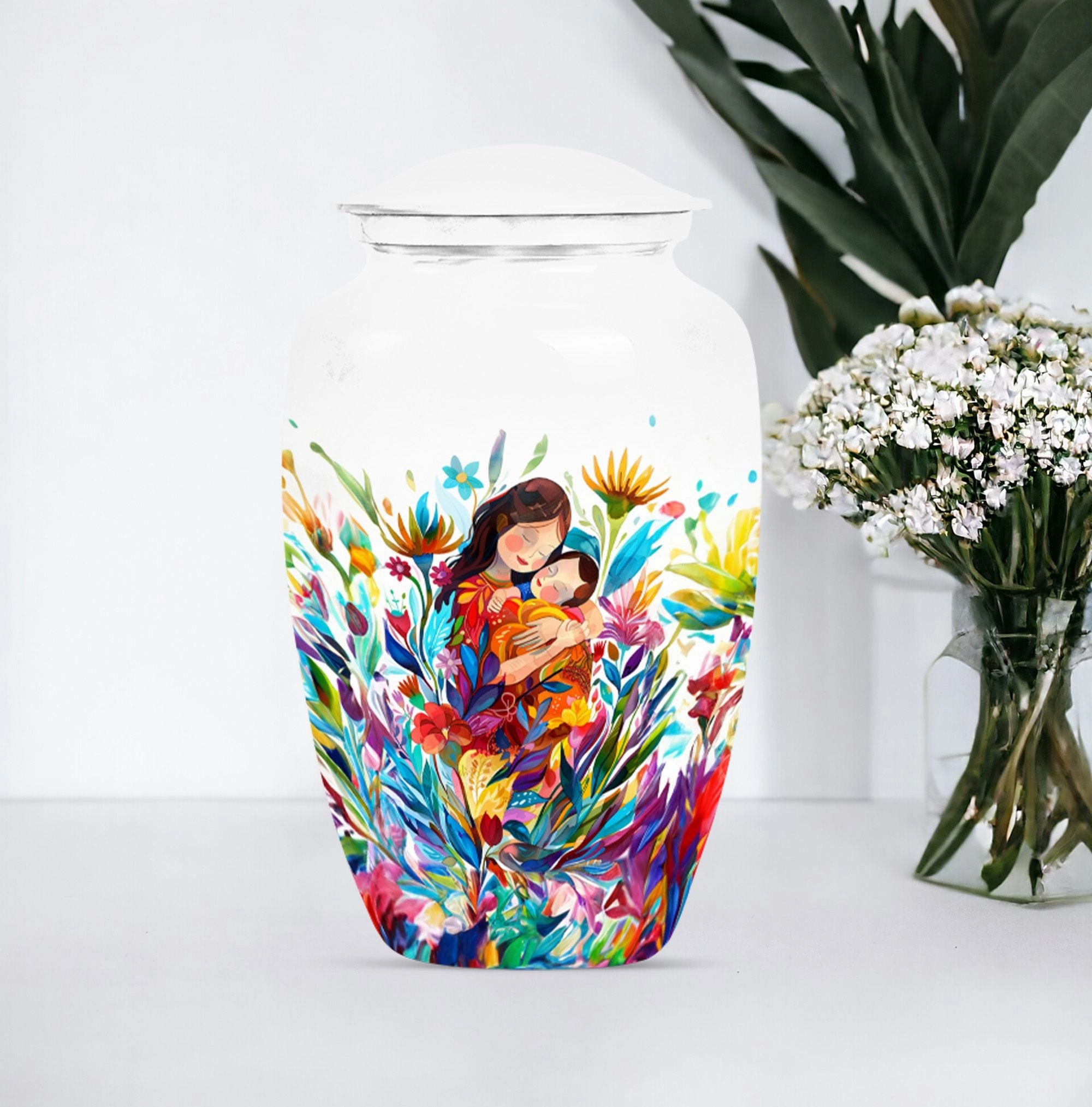 Mother Love Embrace: A Timeless Memorial Unique Urn Mom