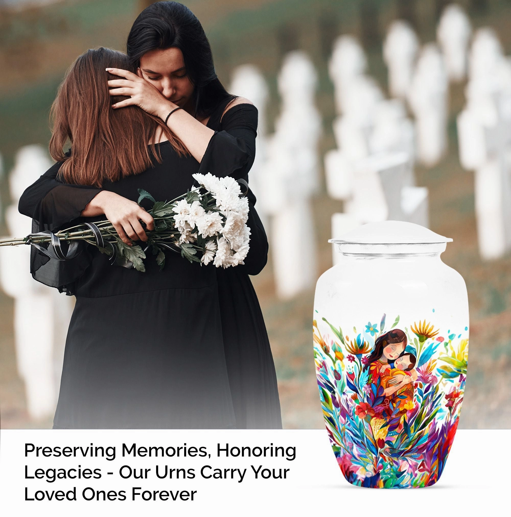 Mother Love Embrace: A Timeless Memorial Unique Urn Mom