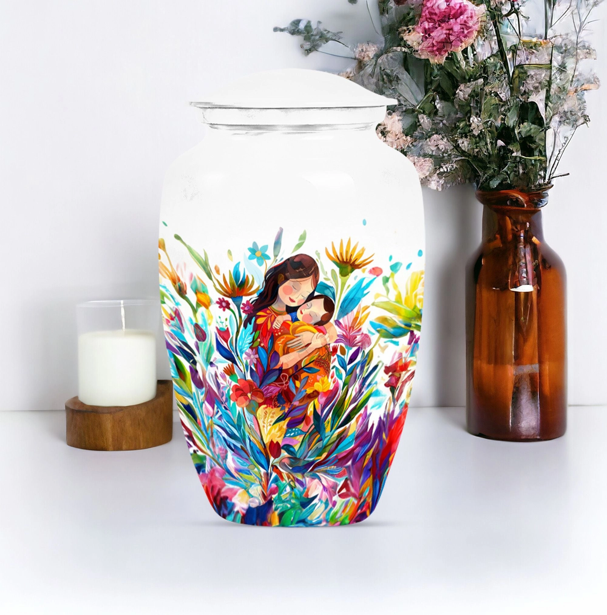 Mother Love Embrace: A Timeless Memorial Unique Urn Mom