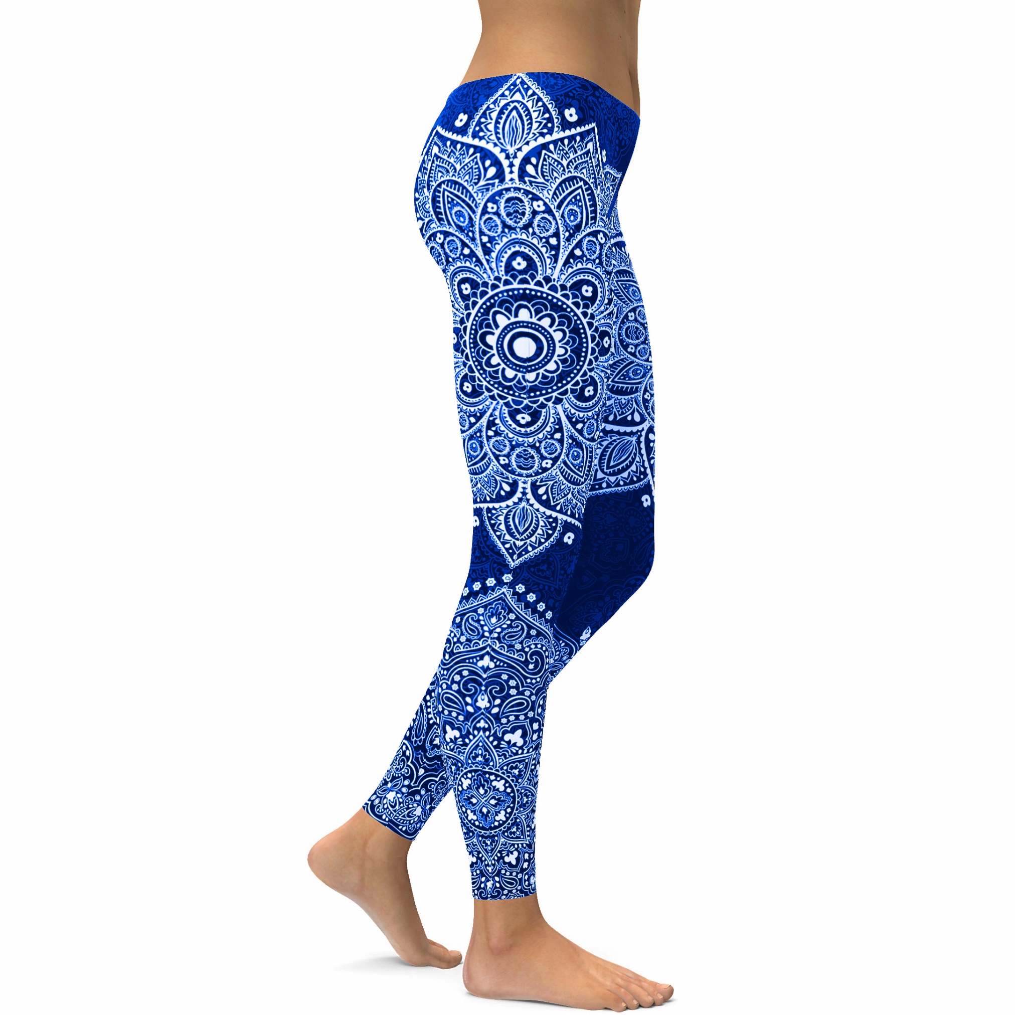 Navy and White Mandala Leggings