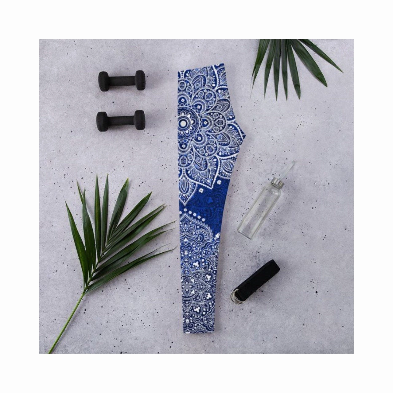 Navy and White Mandala Leggings