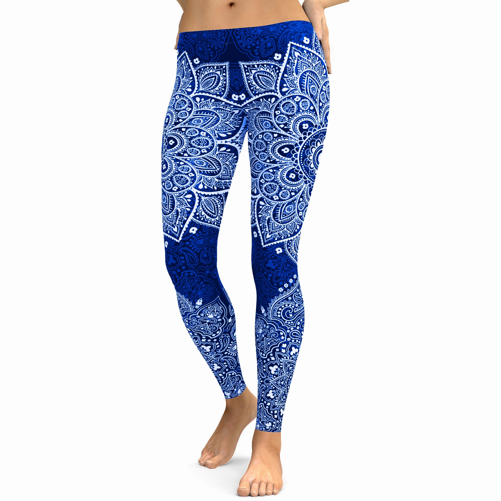 Navy and White Mandala Leggings