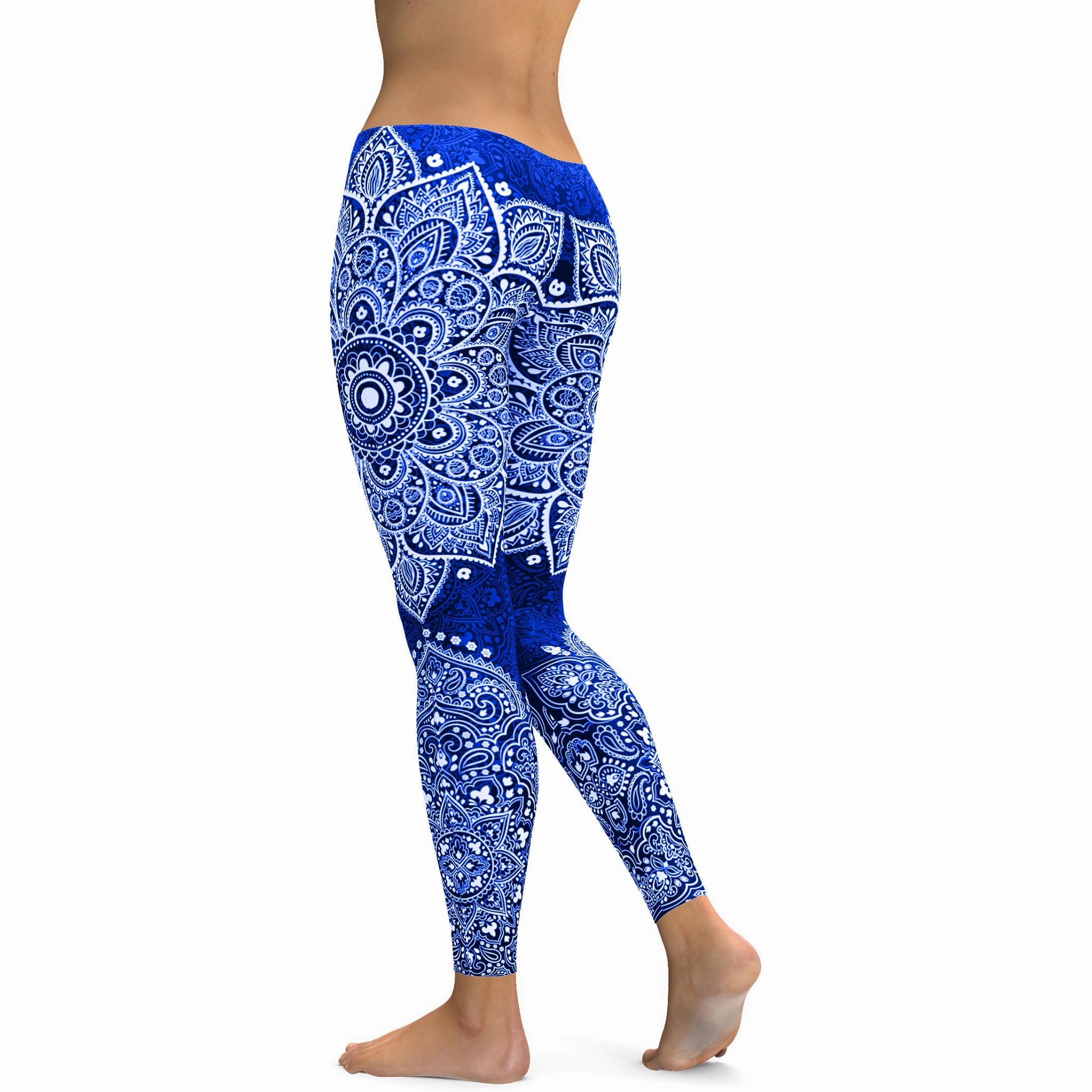 Navy and White Mandala Leggings