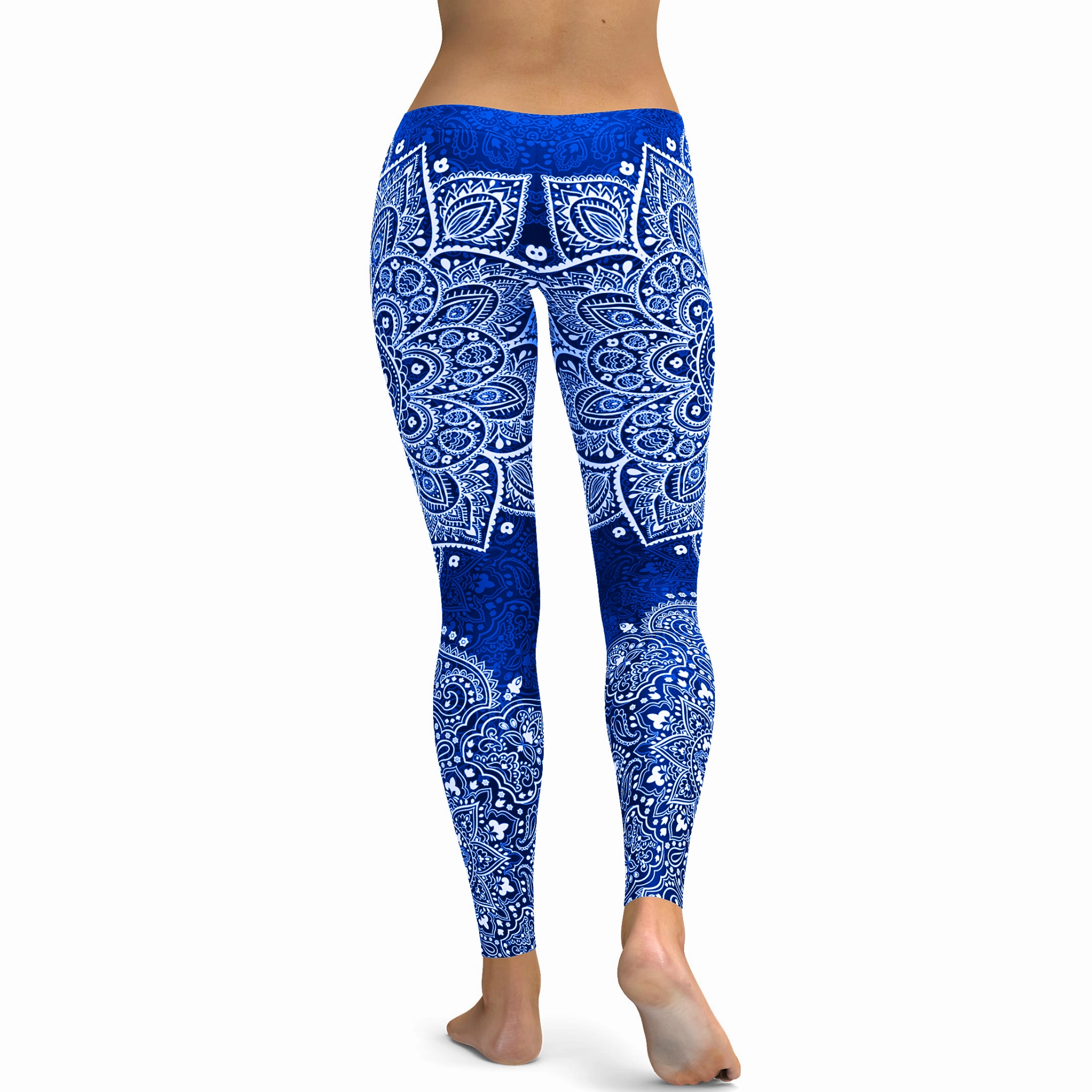 Navy and White Mandala Leggings