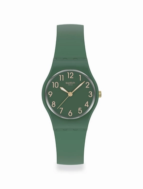 Notes Of Pecan Brown Quartz Dial Watch With Leather Strap - Green
