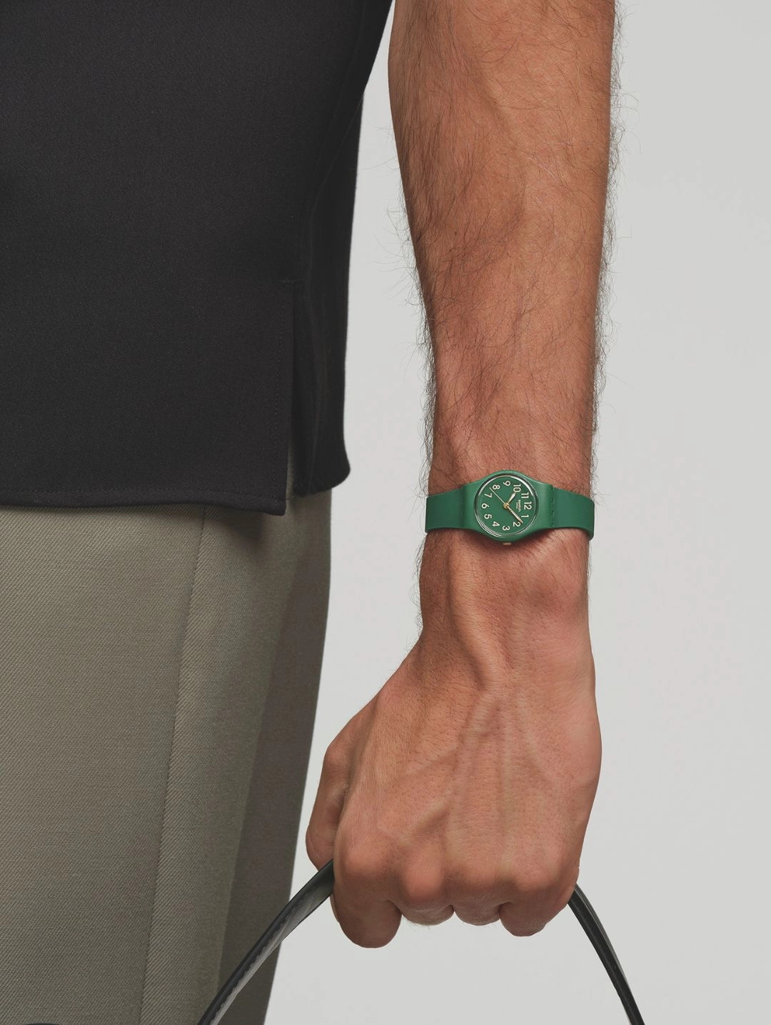 Notes Of Pecan Brown Quartz Dial Watch With Leather Strap - Green