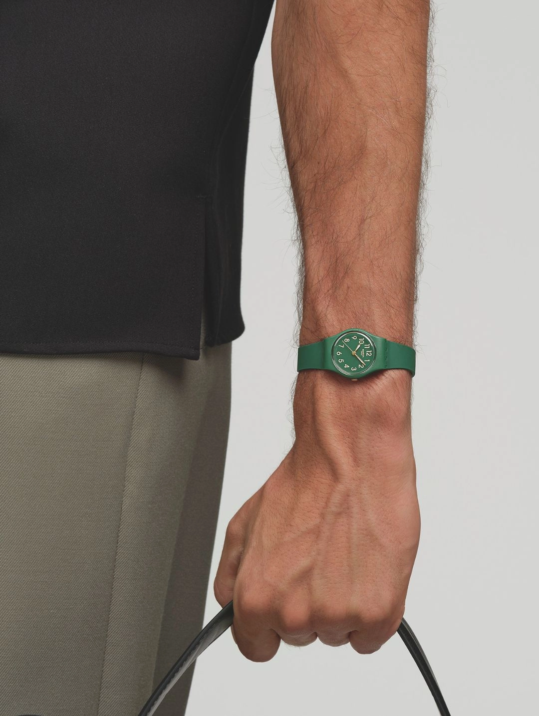 Notes Of Pecan Brown Quartz Dial Watch With Leather Strap - Green