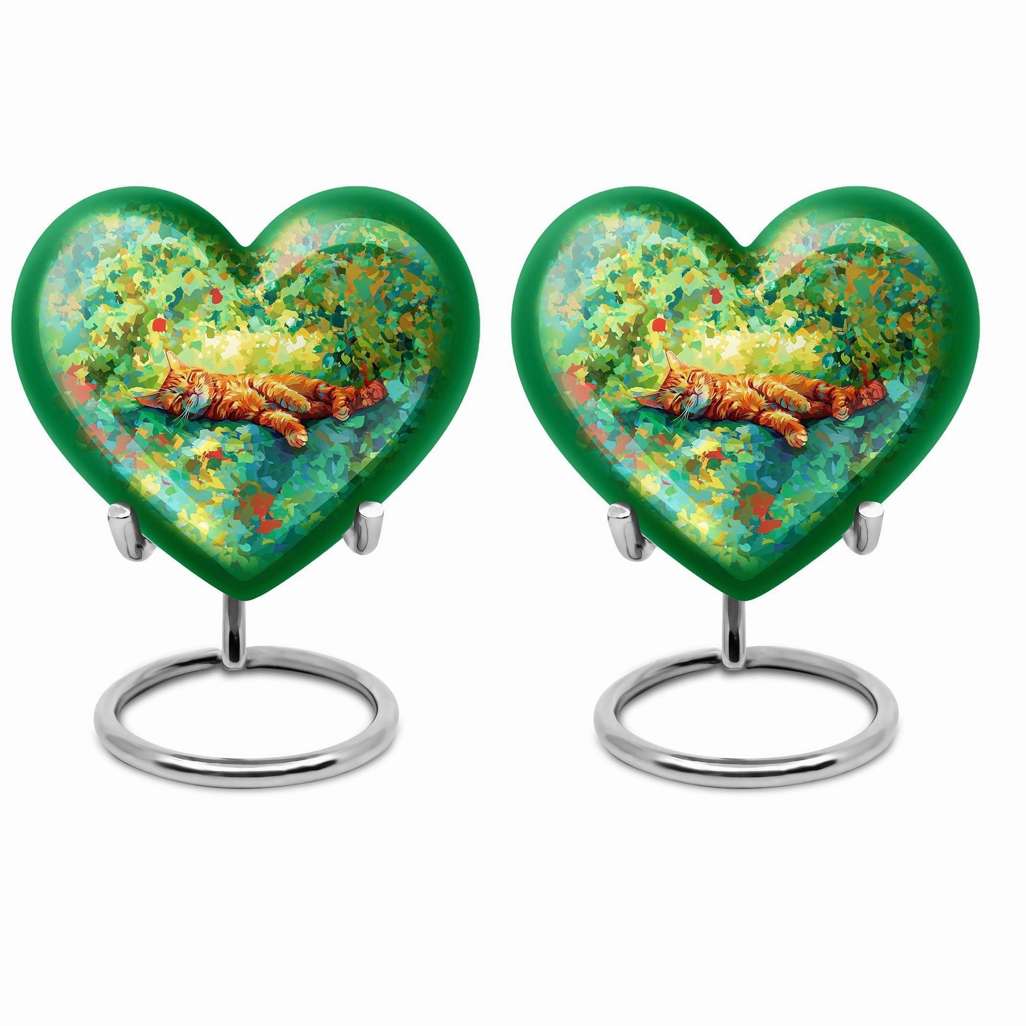Orange Cat Heart Urn: The Cremation Memorial