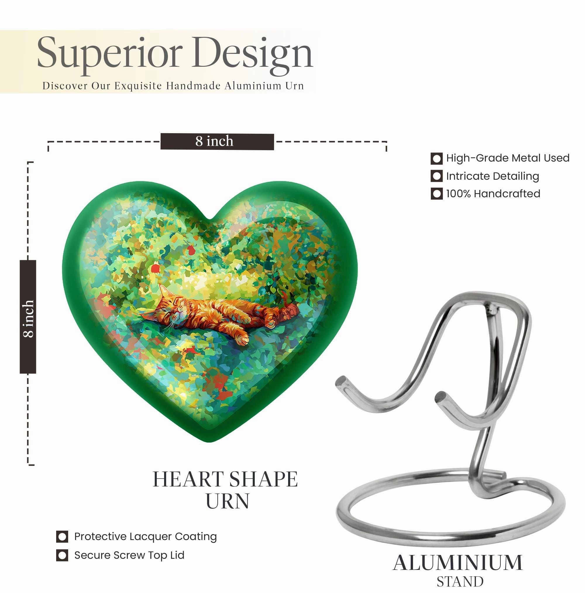 Orange Cat Heart Urn: The Cremation Memorial