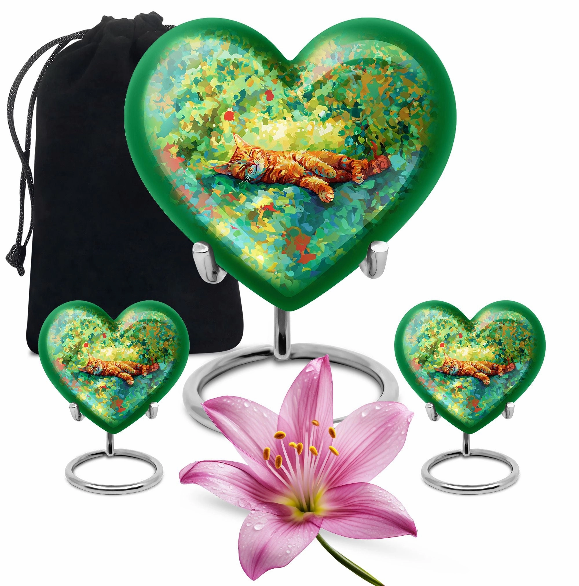 Orange Cat Heart Urn: The Cremation Memorial