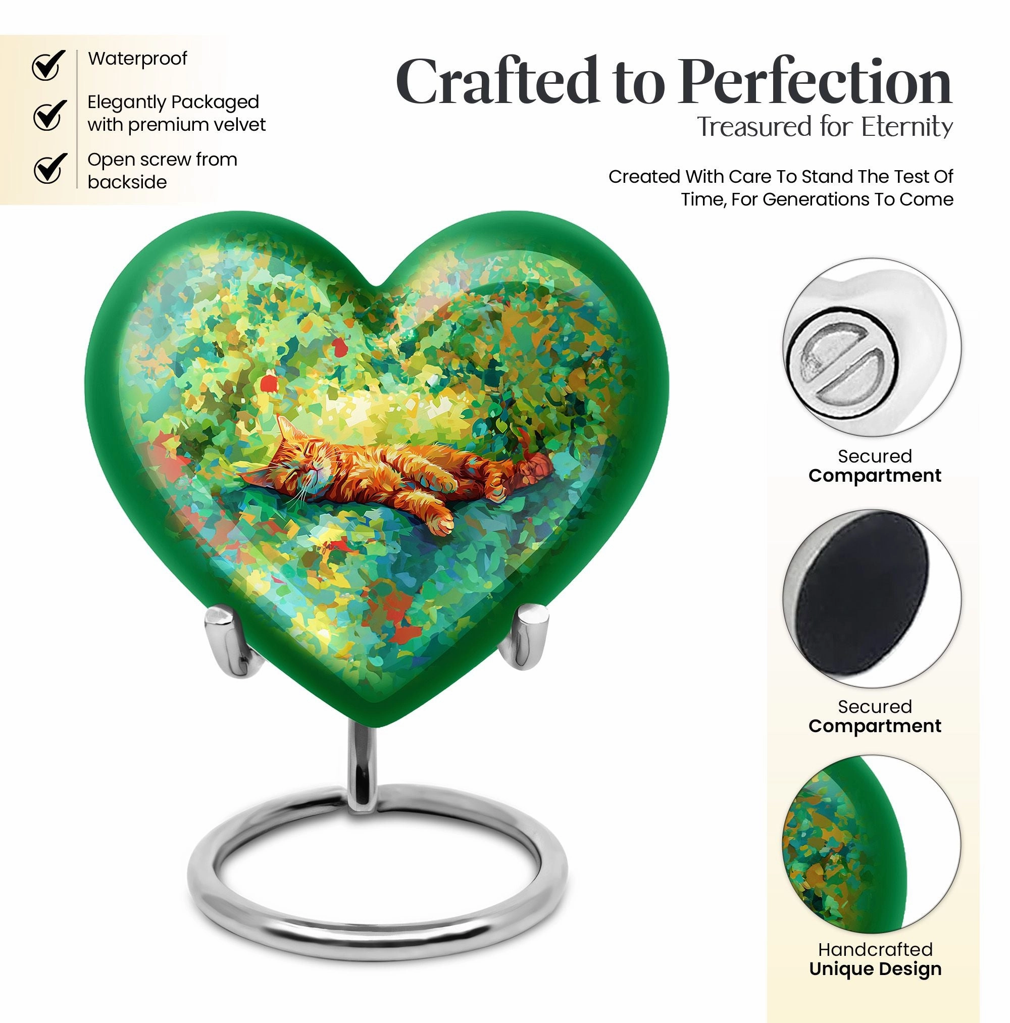 Orange Cat Heart Urn: The Cremation Memorial