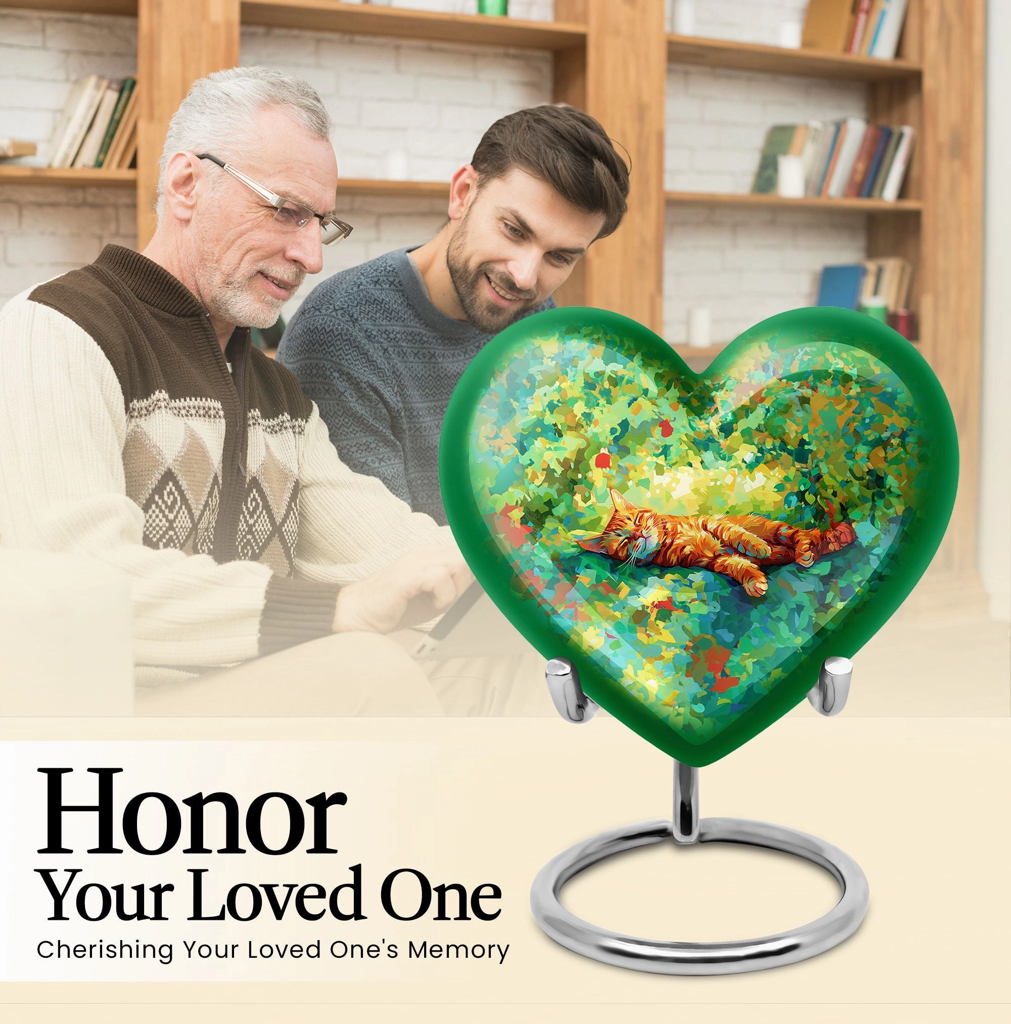 Orange Cat Heart Urn: The Cremation Memorial