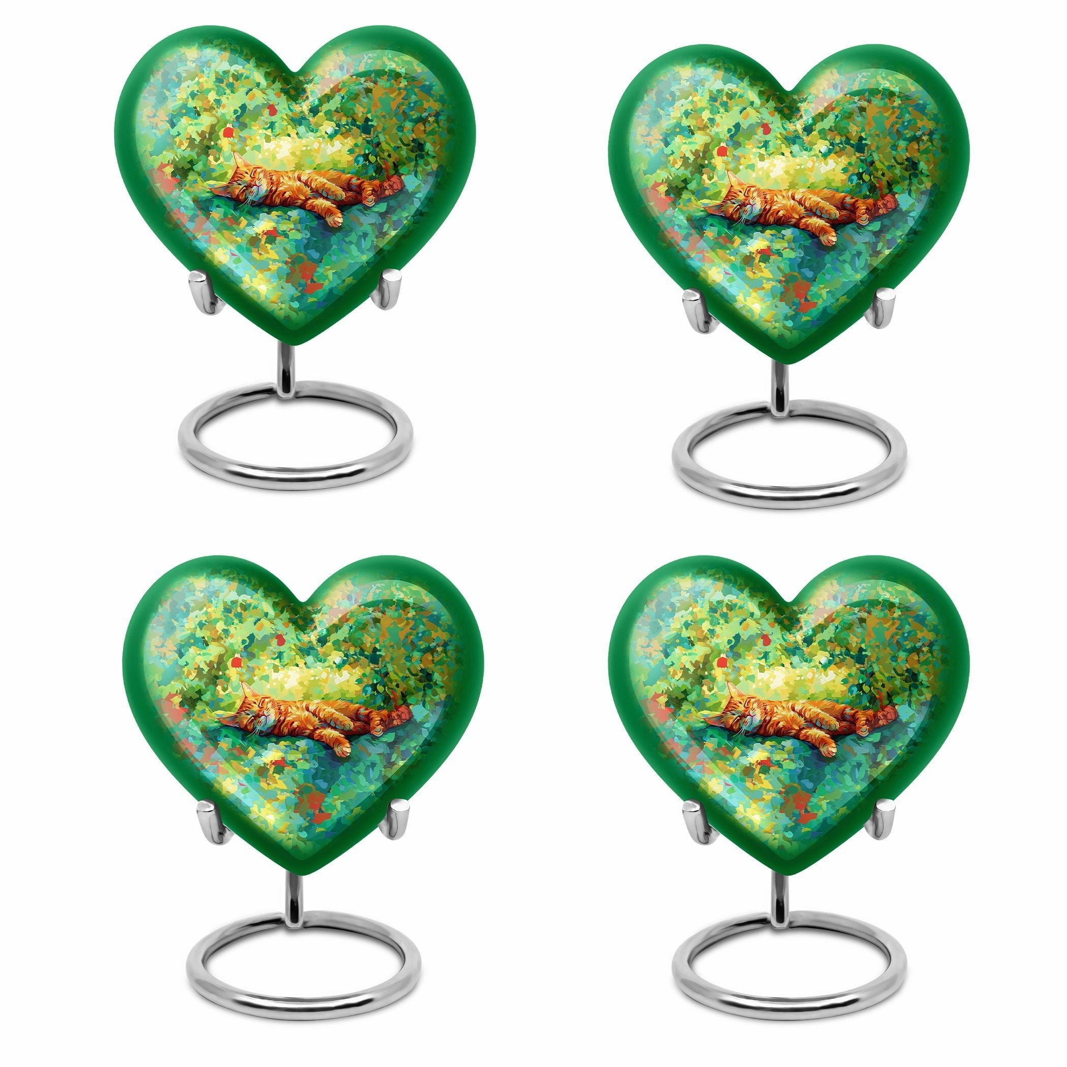 Orange Cat Heart Urn: The Cremation Memorial