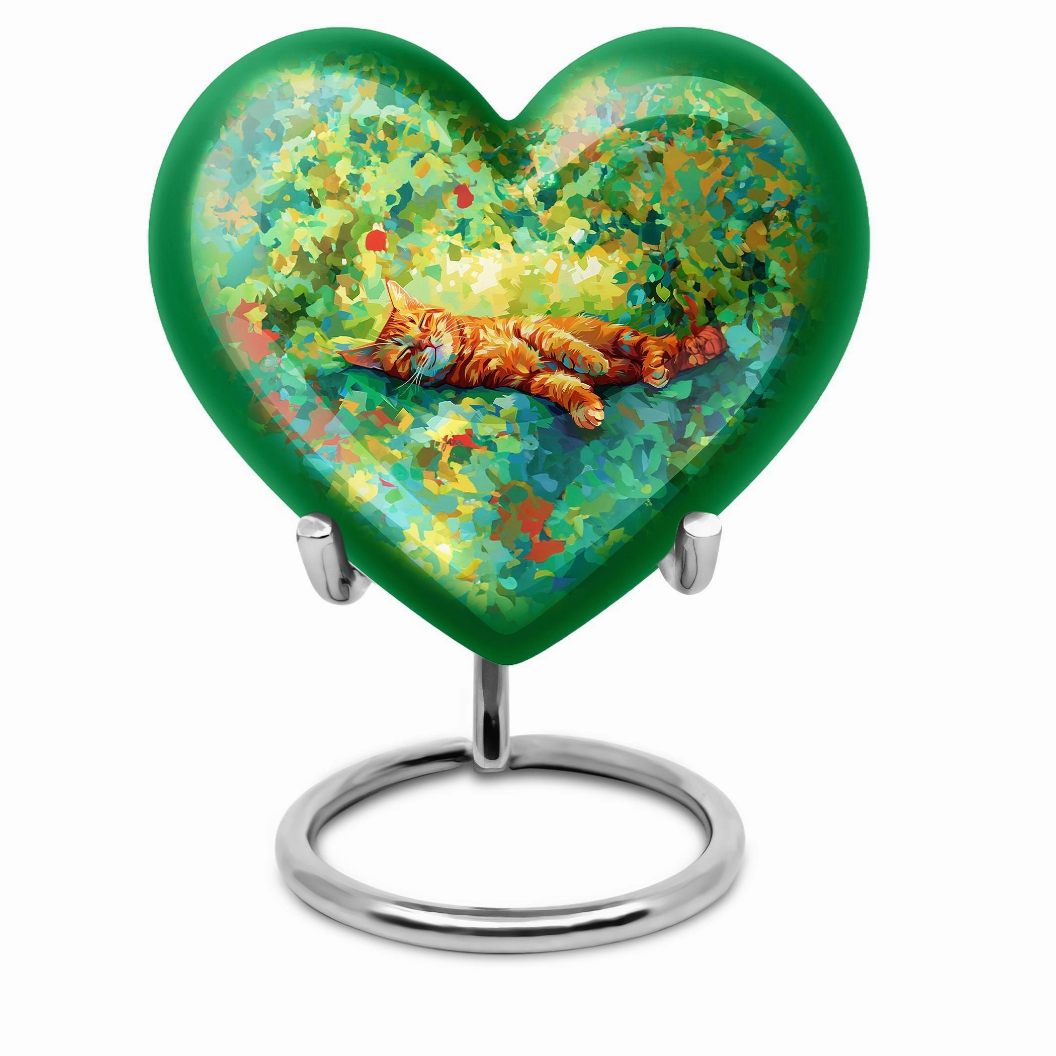 Orange Cat Heart Urn: The Cremation Memorial