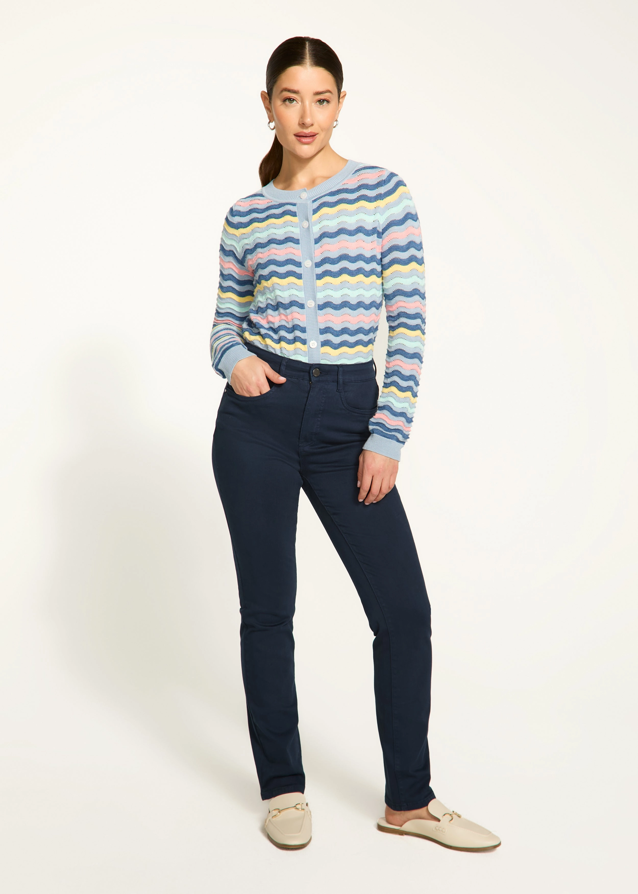 Petite Suzanne Straight Leg Denim, Navy