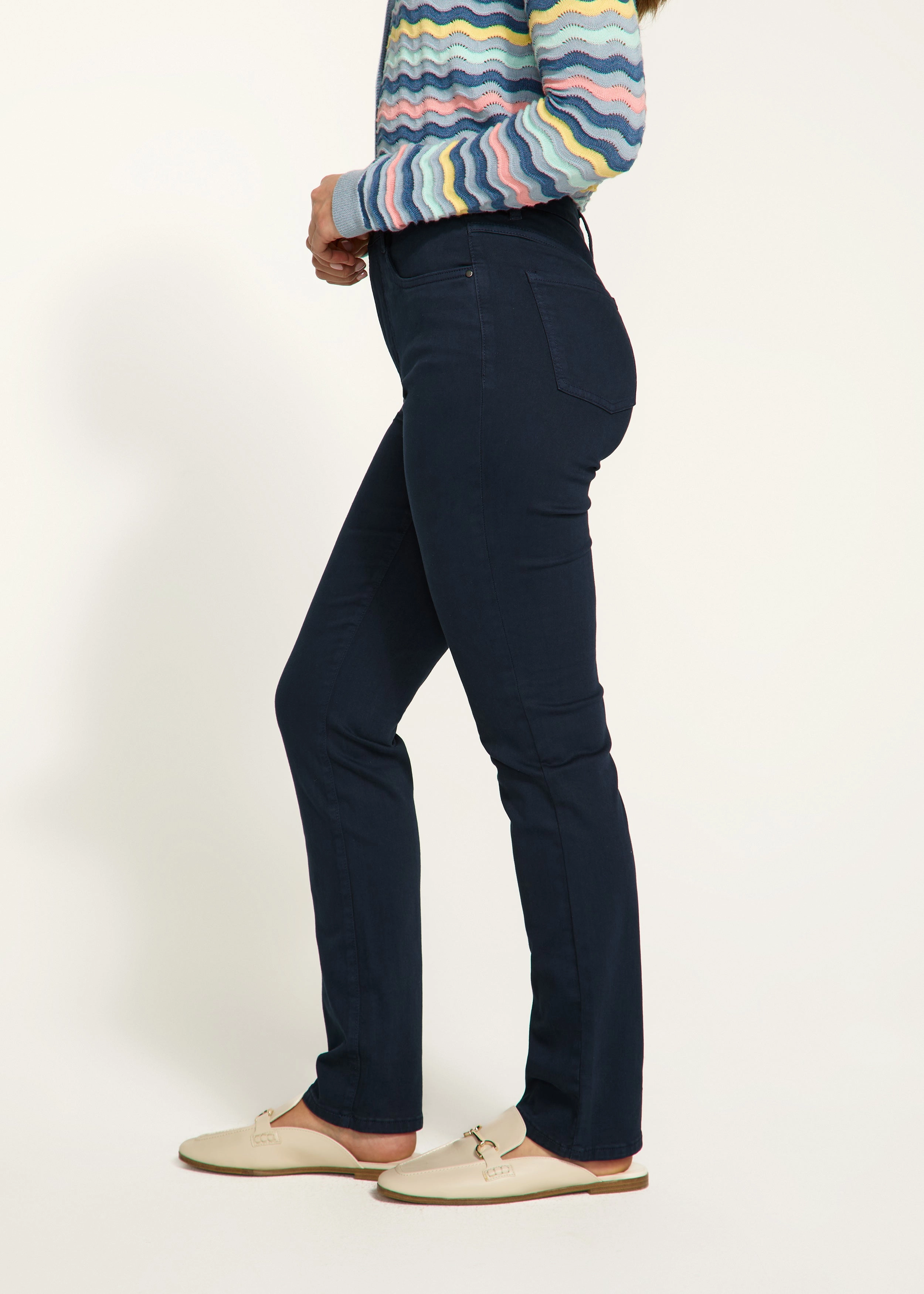 Petite Suzanne Straight Leg Denim, Navy