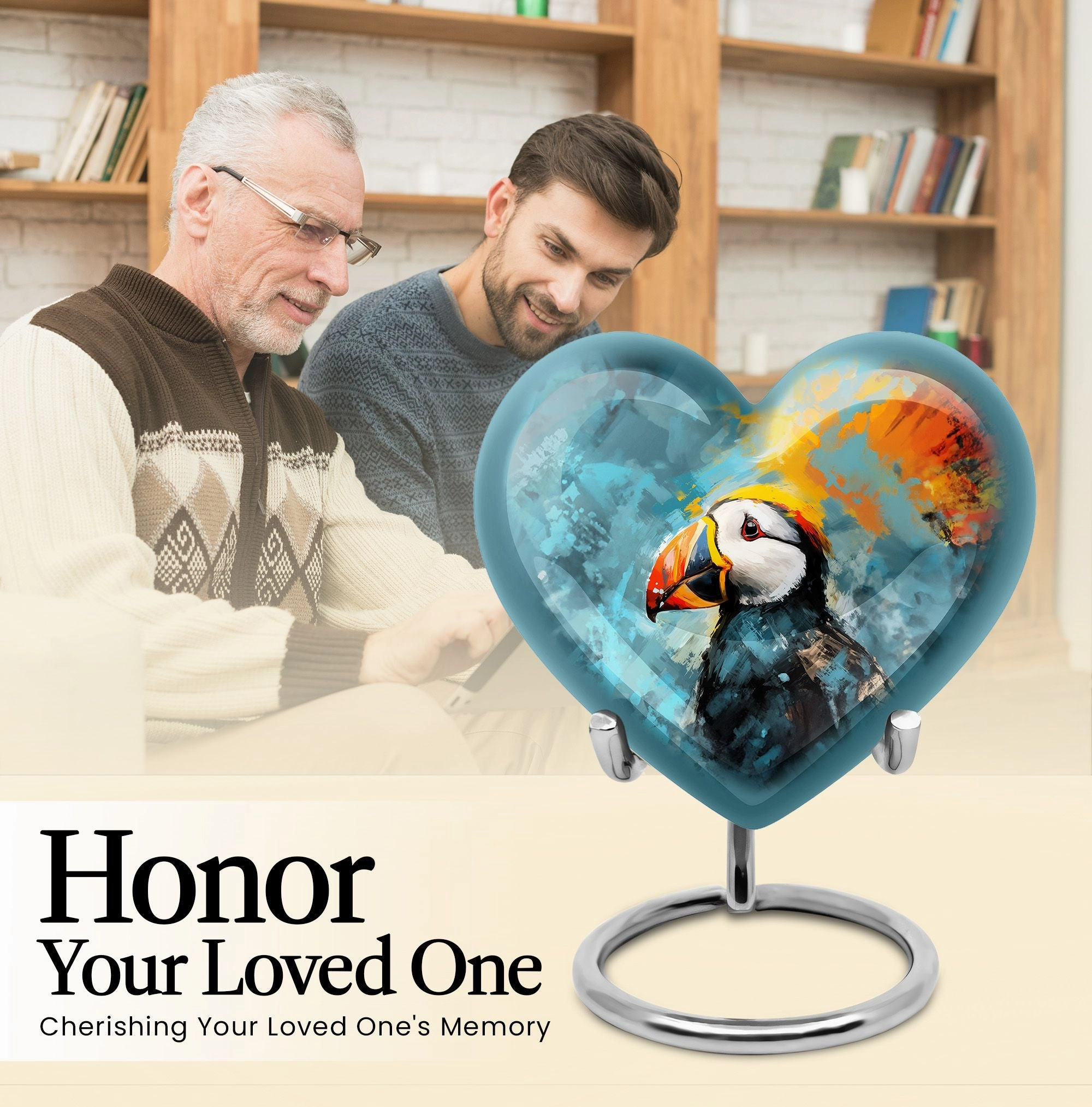 Puffin Bird Memoriam: Timeless Urn for Cherished Individuals