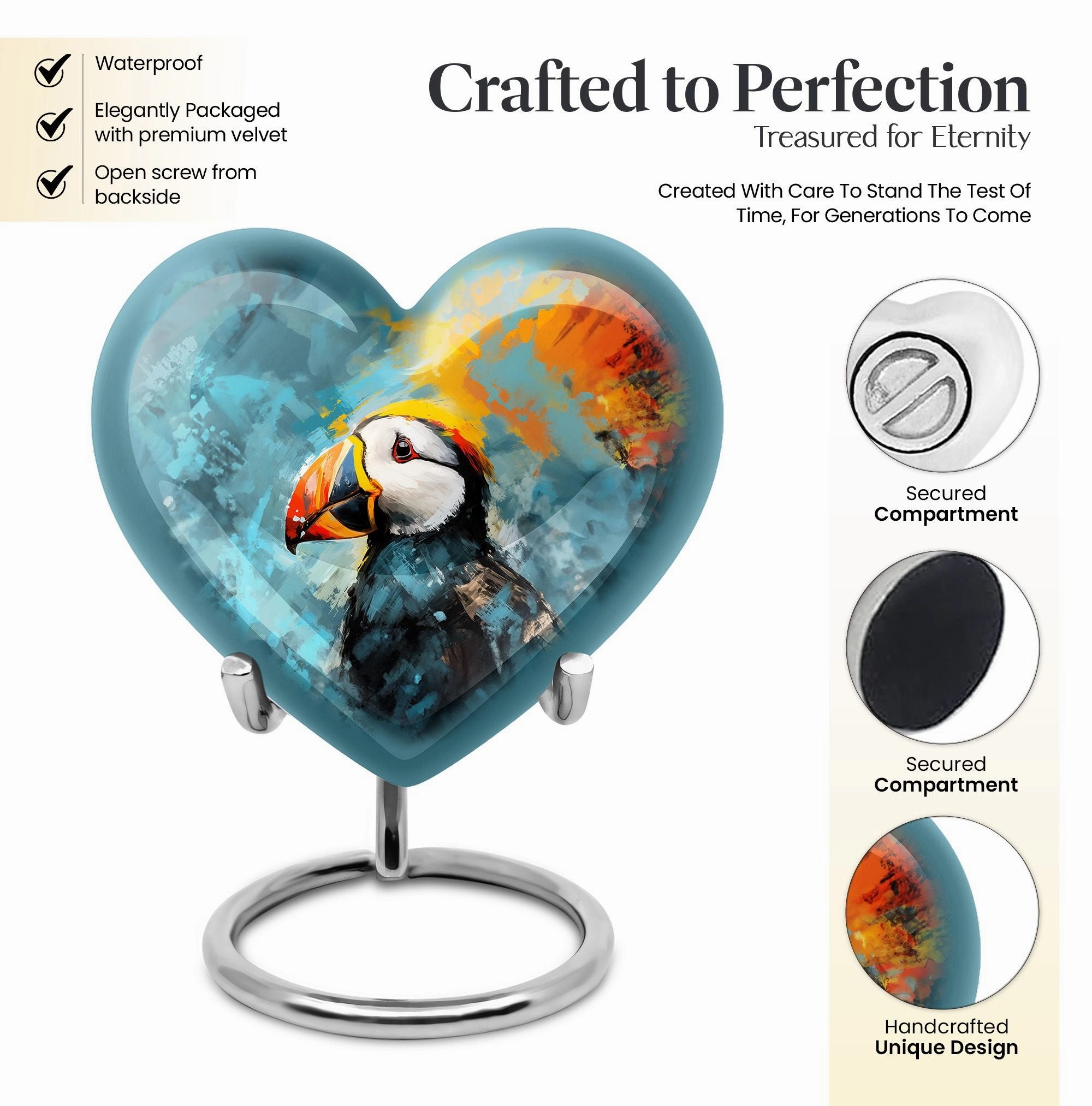 Puffin Bird Memoriam: Timeless Urn for Cherished Individuals