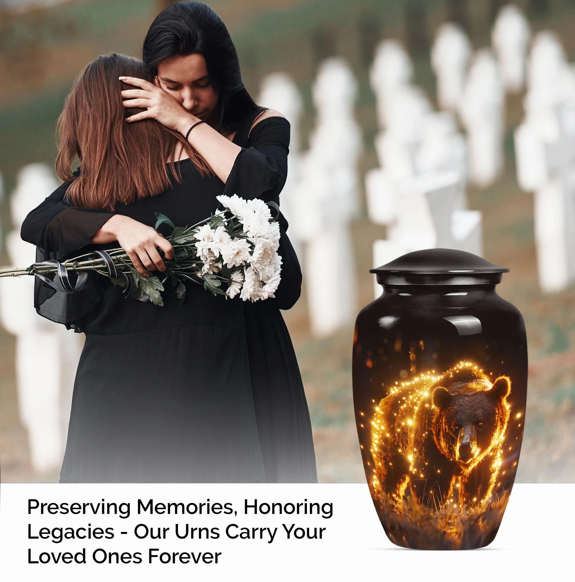 Remembrance Bear Urn - Keepsake Cremation Urn For Sharing Ashes