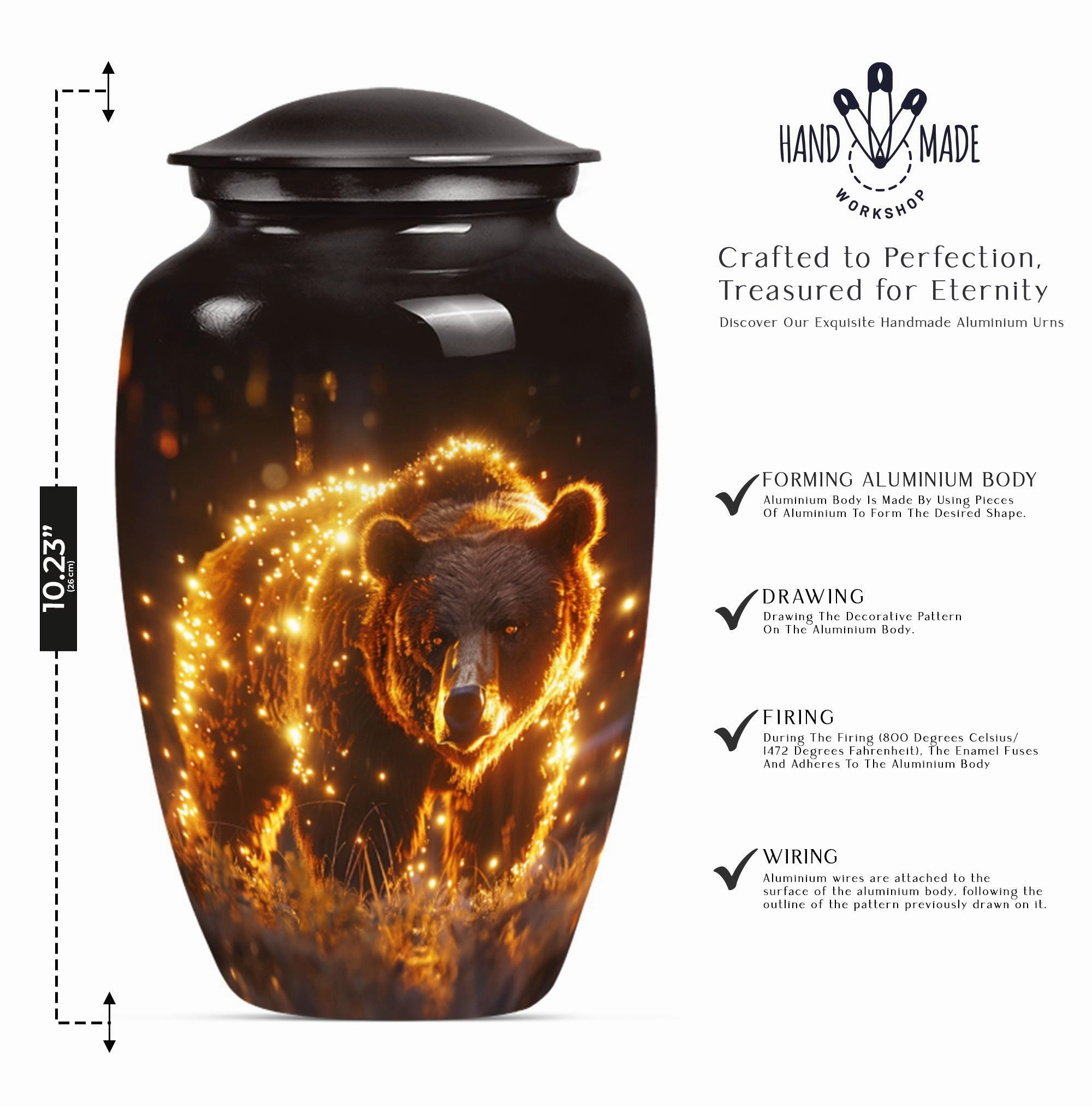 Remembrance Bear Urn - Keepsake Cremation Urn For Sharing Ashes
