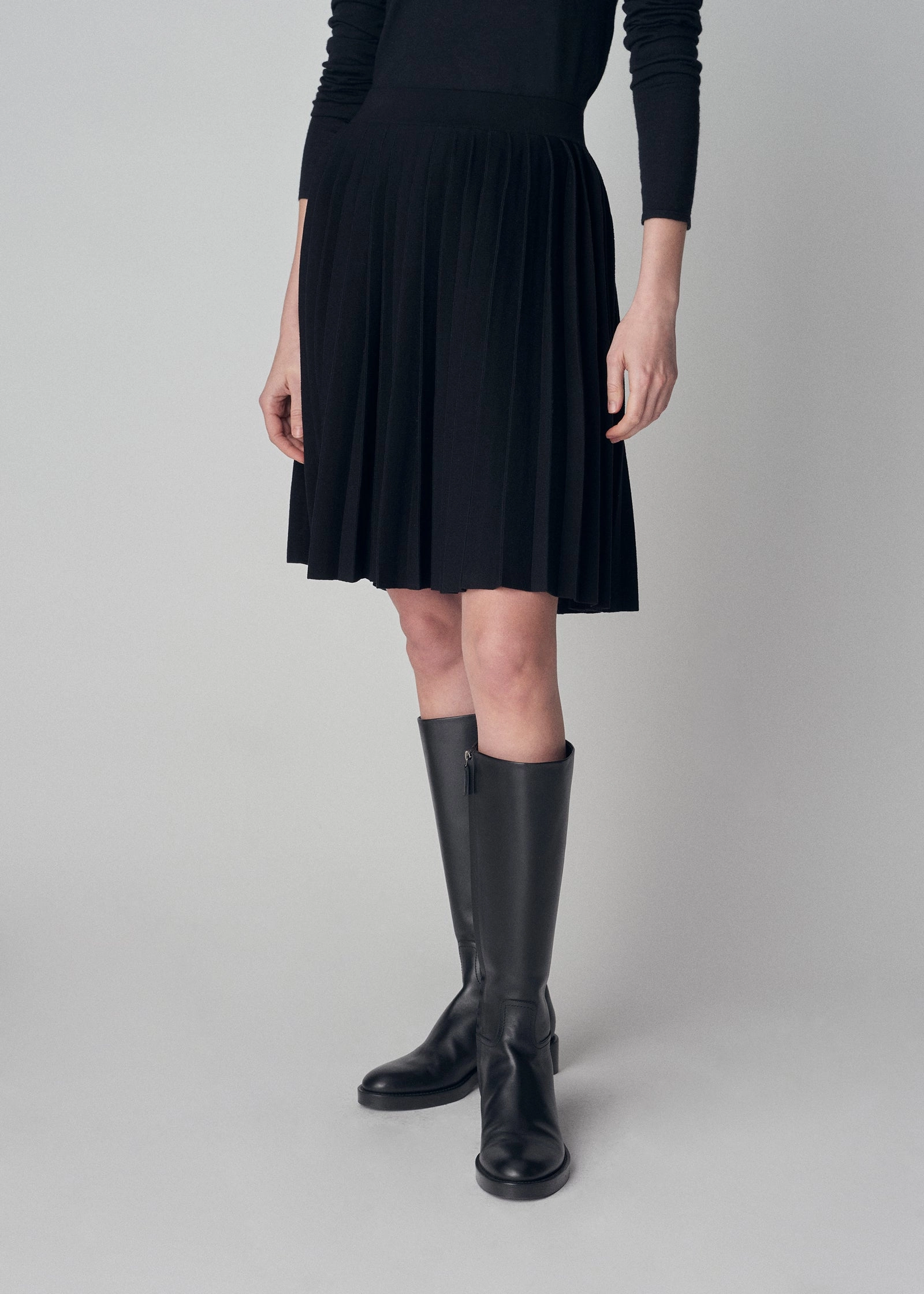 Riding Boot in Smooth Calf Leather - Black