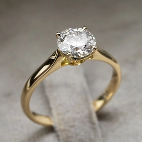 Ring solitaire 750 white gold 1 brilliant 1.03ct. D/VS1