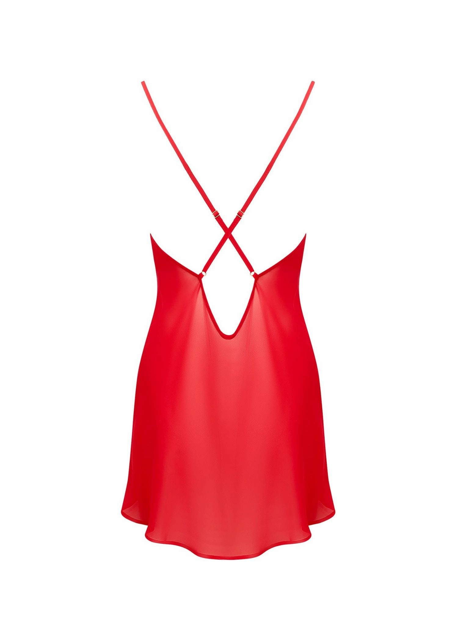 Rosalie Short Chemise Slip (Red/Sheer)