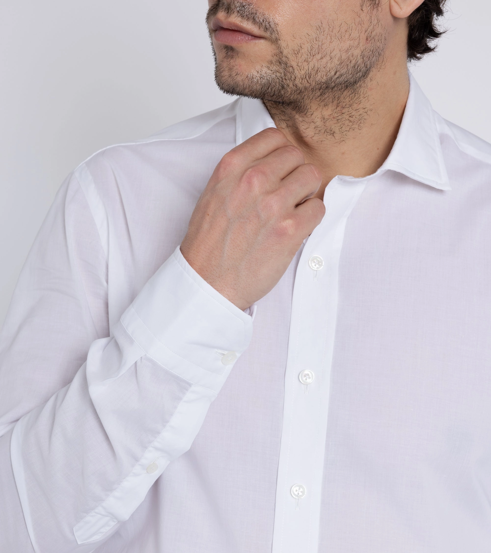 Salvatore Piccolo Cotton Fil a Fil Shirt: White