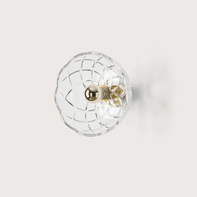 Sculptured Glass Dome Disc Wall Light
